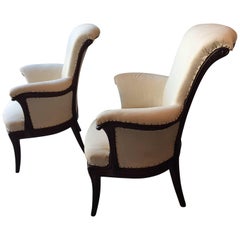 Pair of Art Nouveau Mahogany Armchairs by Eugène Gaillard, circa 1913