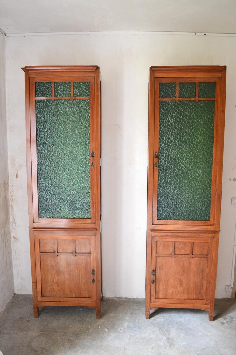Pair of Art Nouveau Modular Bookcases, Cherry Wood and ...