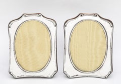 Pair of Art Nouveau Period Sterling Silver Wood-Backed Picture frames