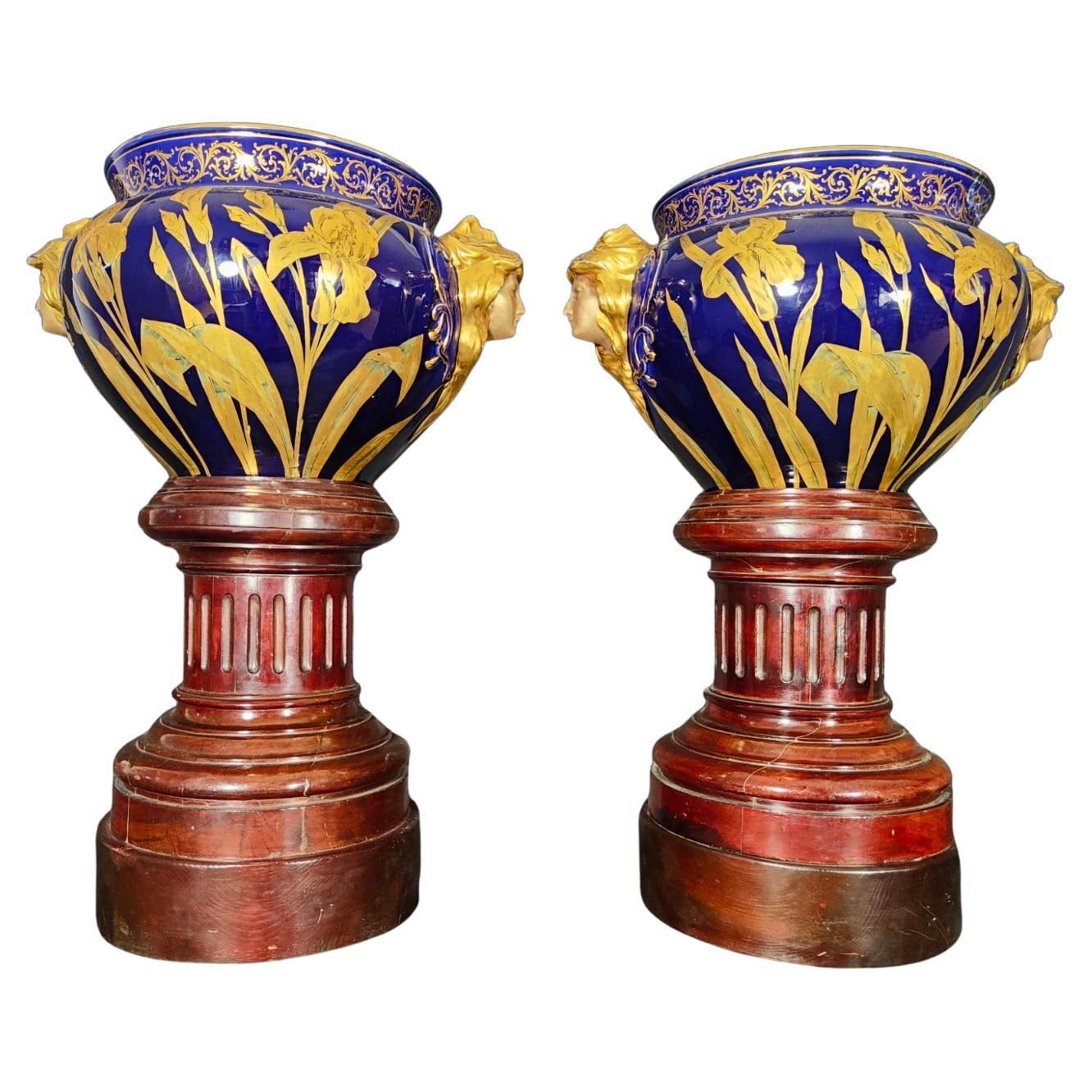 Pair of Art Nouveau Planters 20th Century For Sale