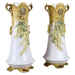 Pair of Art Nouveau Porcelain Vases by Ernst Wahliss/ Teplitz Marked, circa 1900