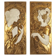 Pair of Art Nouveau Reliefs 20th Century 