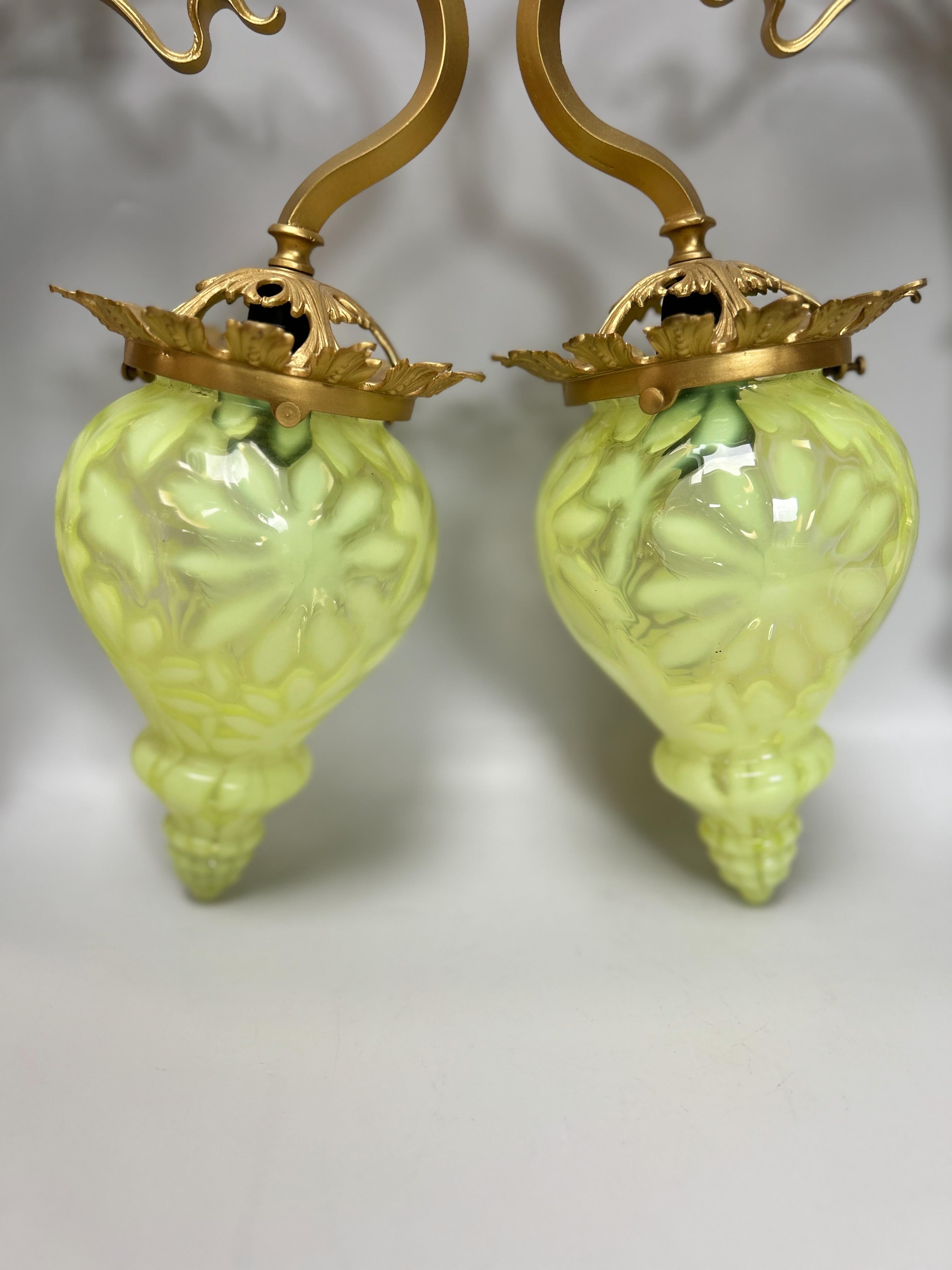 French Pair of Art Nouveau sconces in the taste of Majorelle For Sale