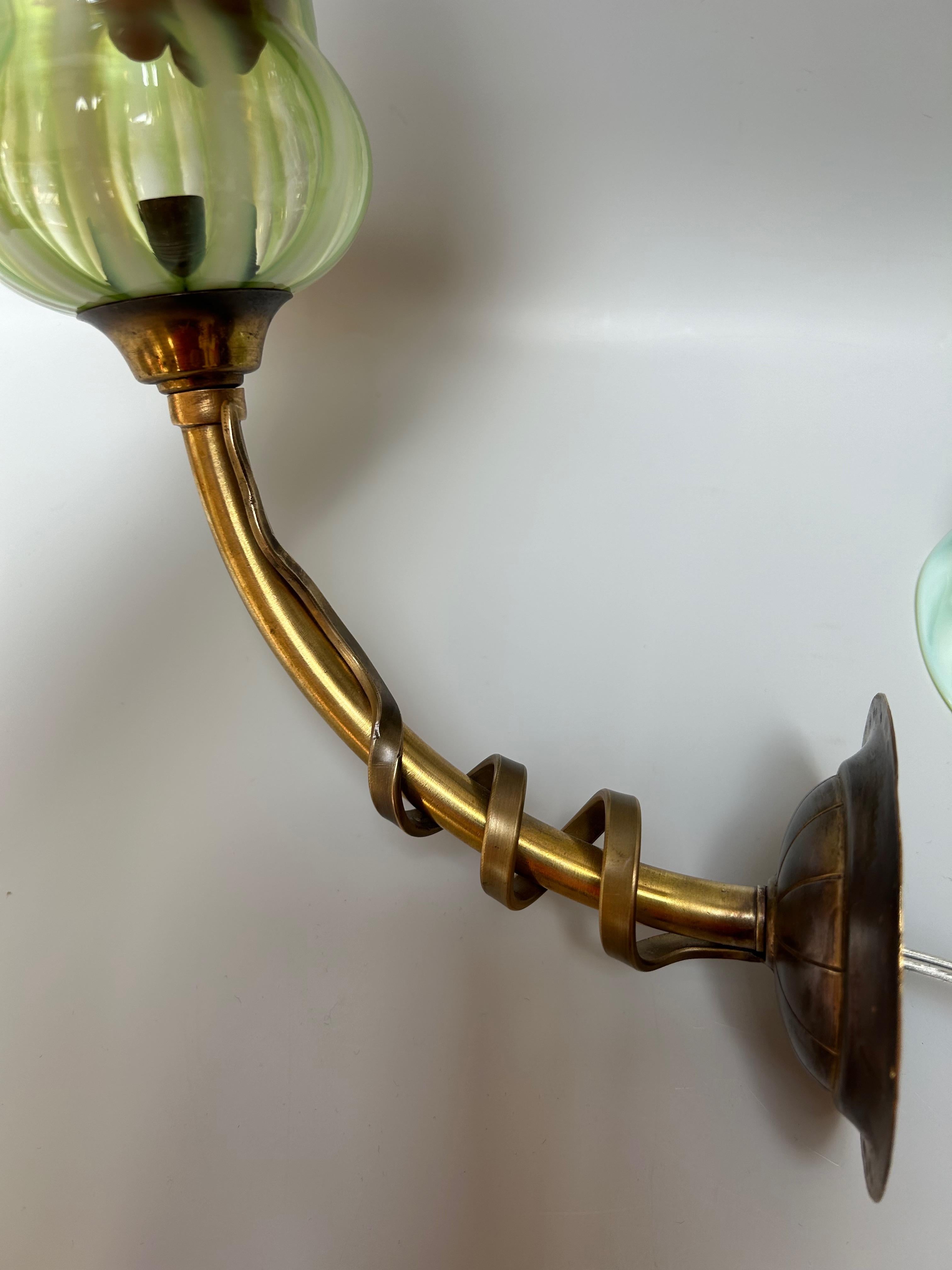 Paire d'appliques Art Nouveau dans le goût de WAS Benson Excellent état - En vente à NANTES, FR