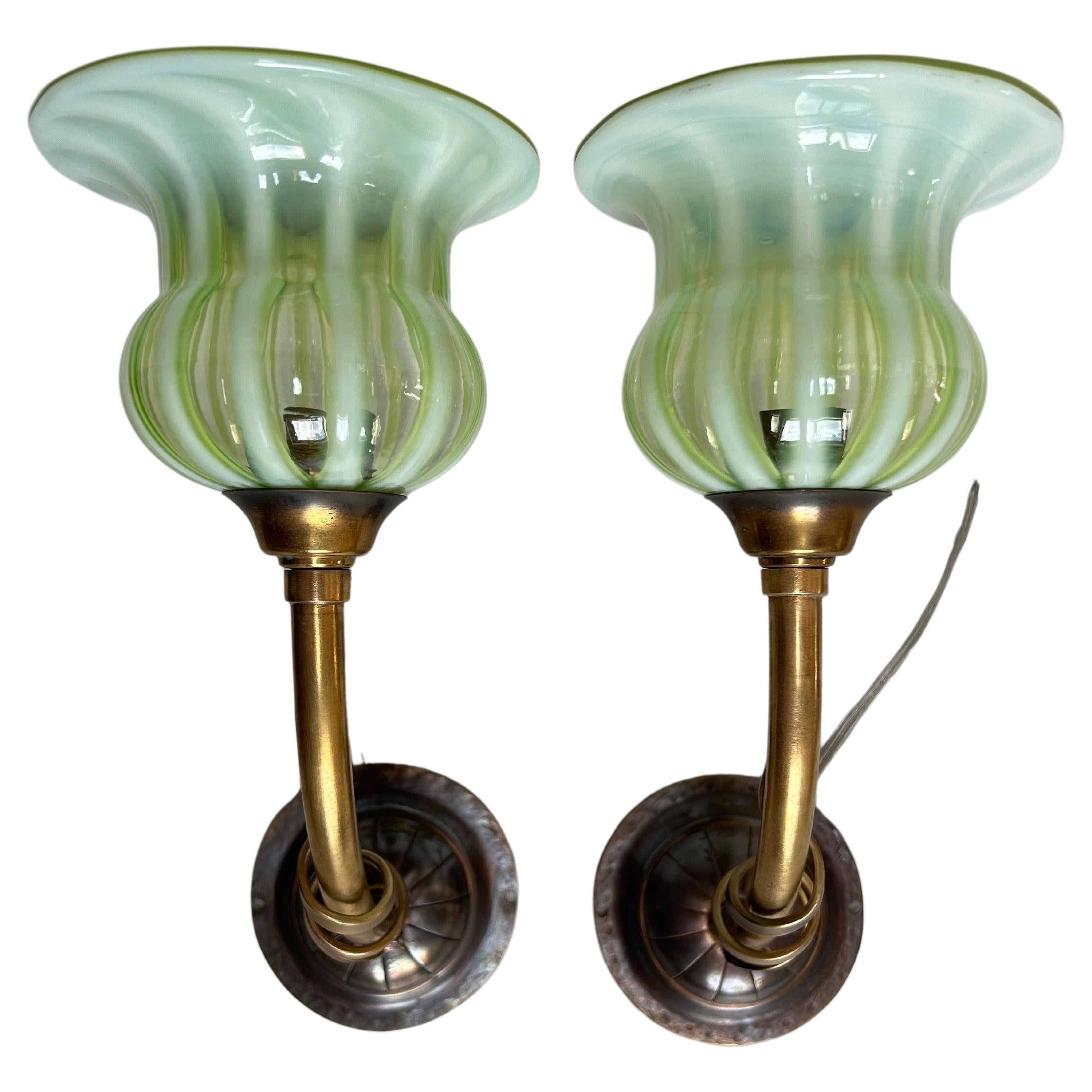 Coppia di applique Art Nouveau nel gusto di Was Benson