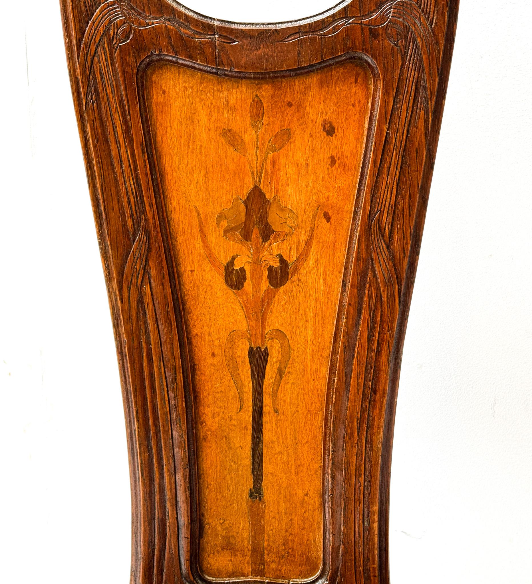 Pair of Art Nouveau Side Chairs by Emile Gallé, 1890s In Good Condition For Sale In Amsterdam, NL