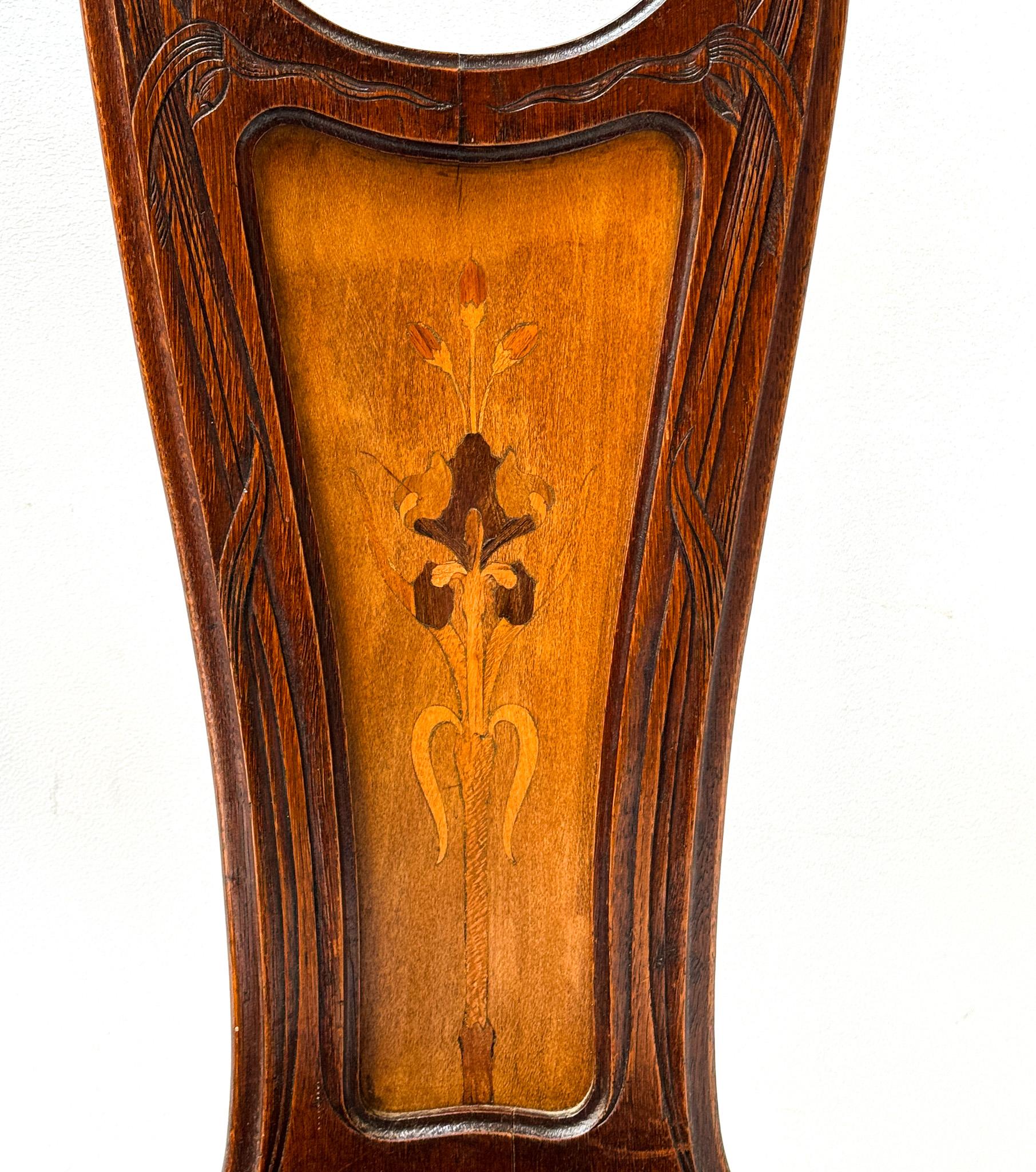 Late 19th Century Pair of Art Nouveau Side Chairs by Emile Gallé, 1890s For Sale