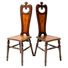 Pareja de sillas auxiliares Art Nouveau de Emile Gallé, década de 1890