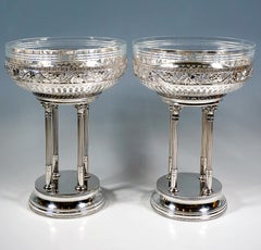 Pair of Art Nouveau Silver Centerpieces, by Bruckmann & Sons, Germany, Ca. 1900