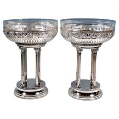 Pair of Art Nouveau Silver Centerpieces, by Bruckmann & Sons, Germany, Ca. 1900