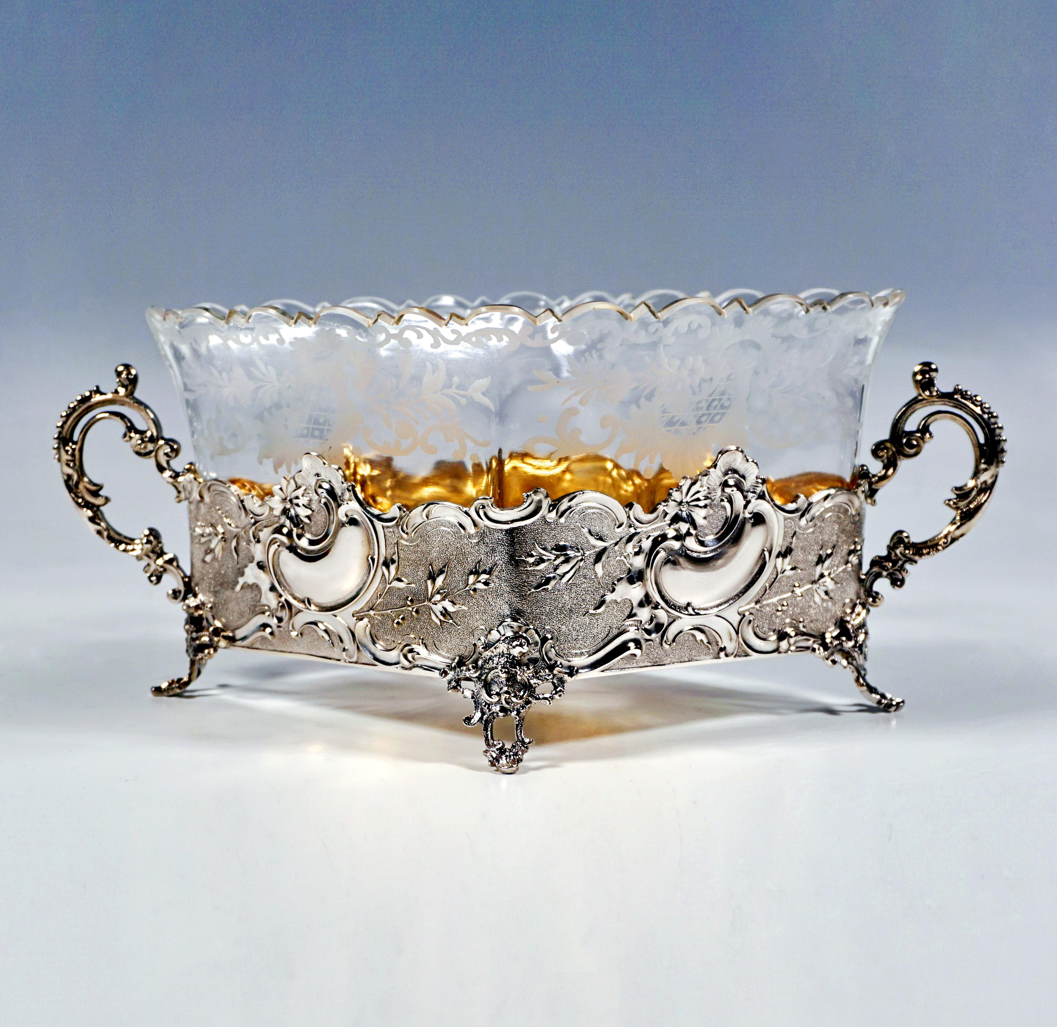 Pareja de cuencos de confitería de plata Art Nouveau, Wilhelm Binder, Alemania, c 1900 principios del siglo XX en venta