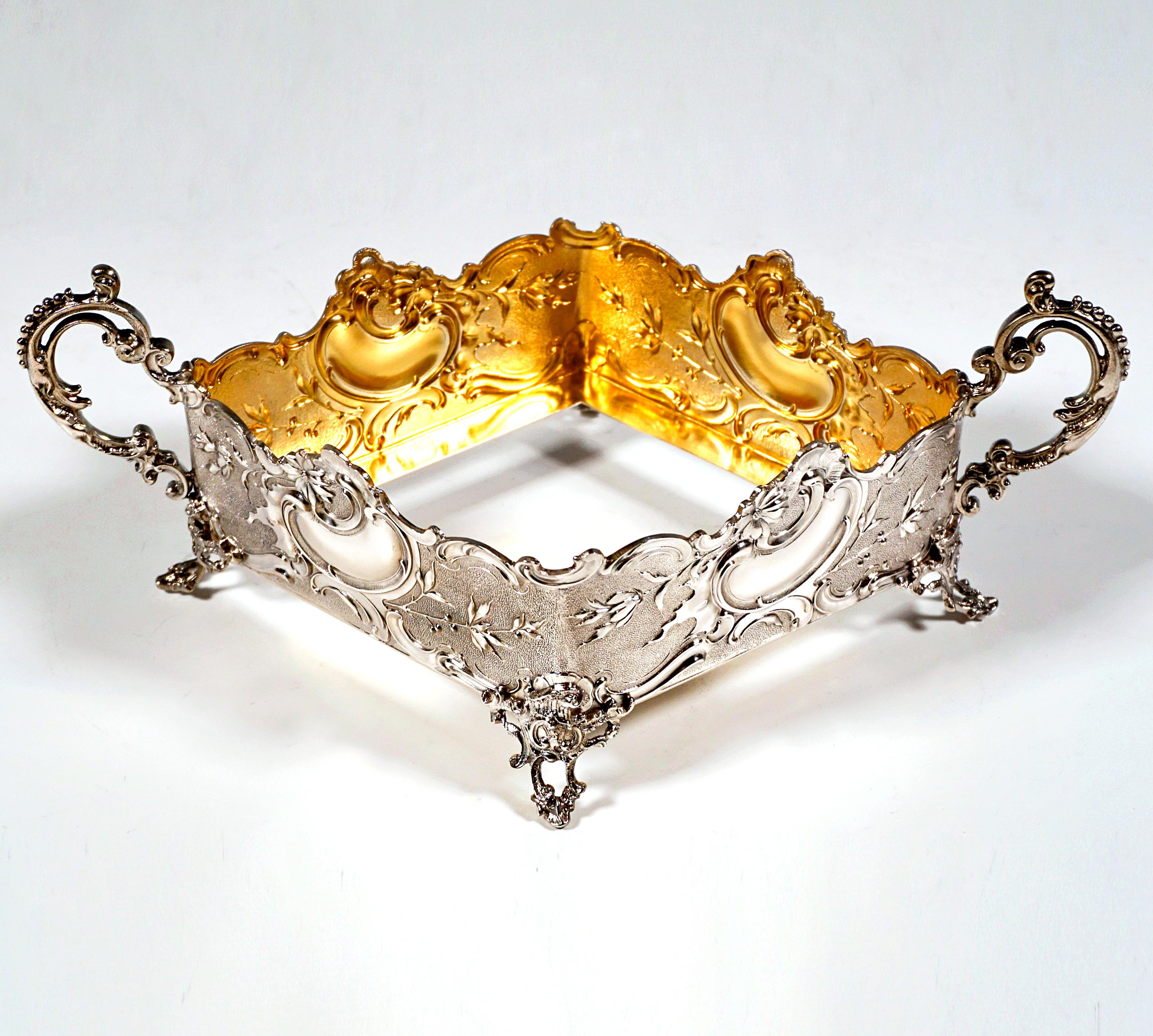 Pareja de cuencos de confitería de plata Art Nouveau, Wilhelm Binder, Alemania, c 1900 Silver en venta