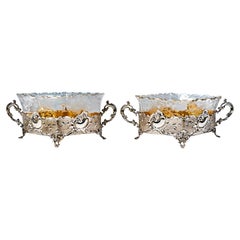 Pareja de cuencos de confitería de plata Art Nouveau, Wilhelm Binder, Alemania, c 1900