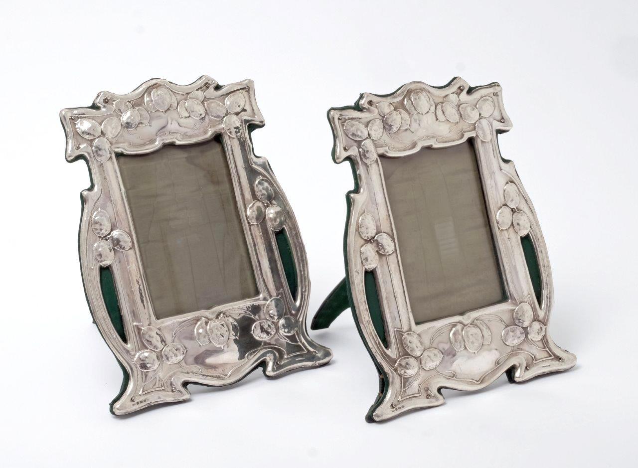 art nouveau silver photo frames