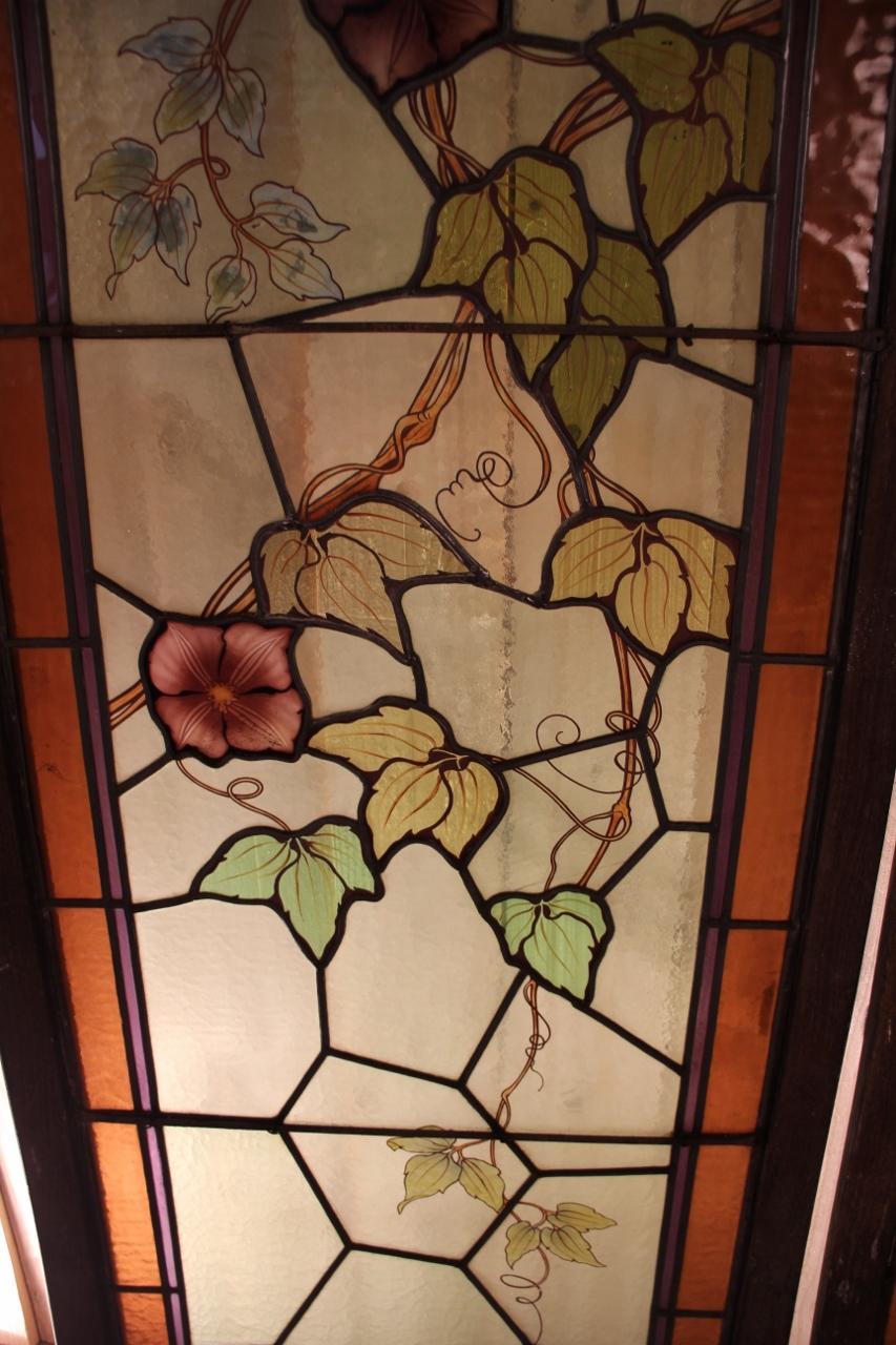 Pair of Art Nouveau Stained Glass Signed by Jacques Gruber In Good Condition In charmes, FR