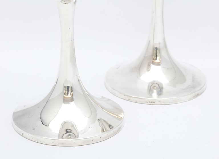 Pair of Art Nouveau Sterling Silver Candlesticks For Sale 5