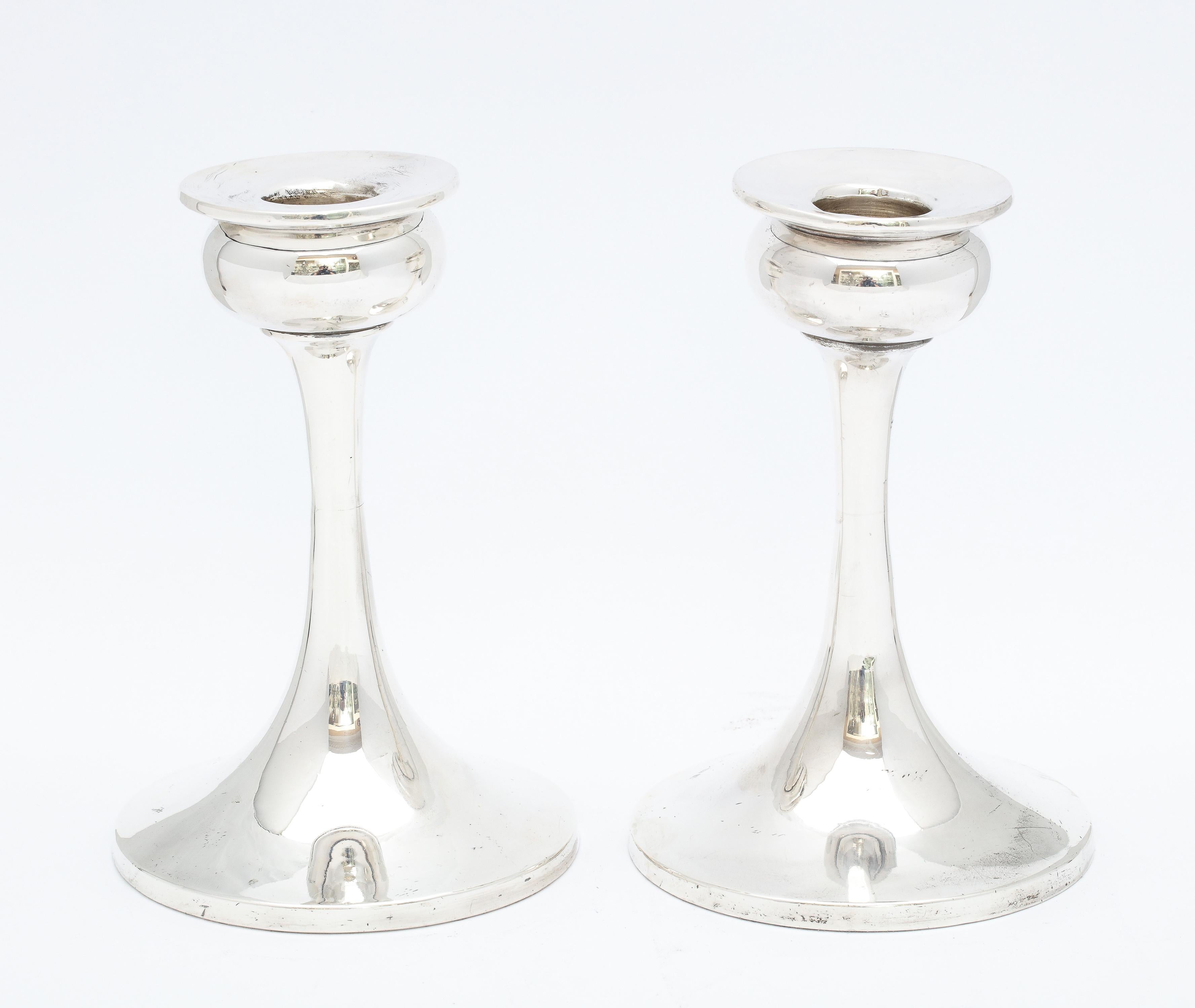 Pair of Art Nouveau Sterling Silver Candlesticks 7
