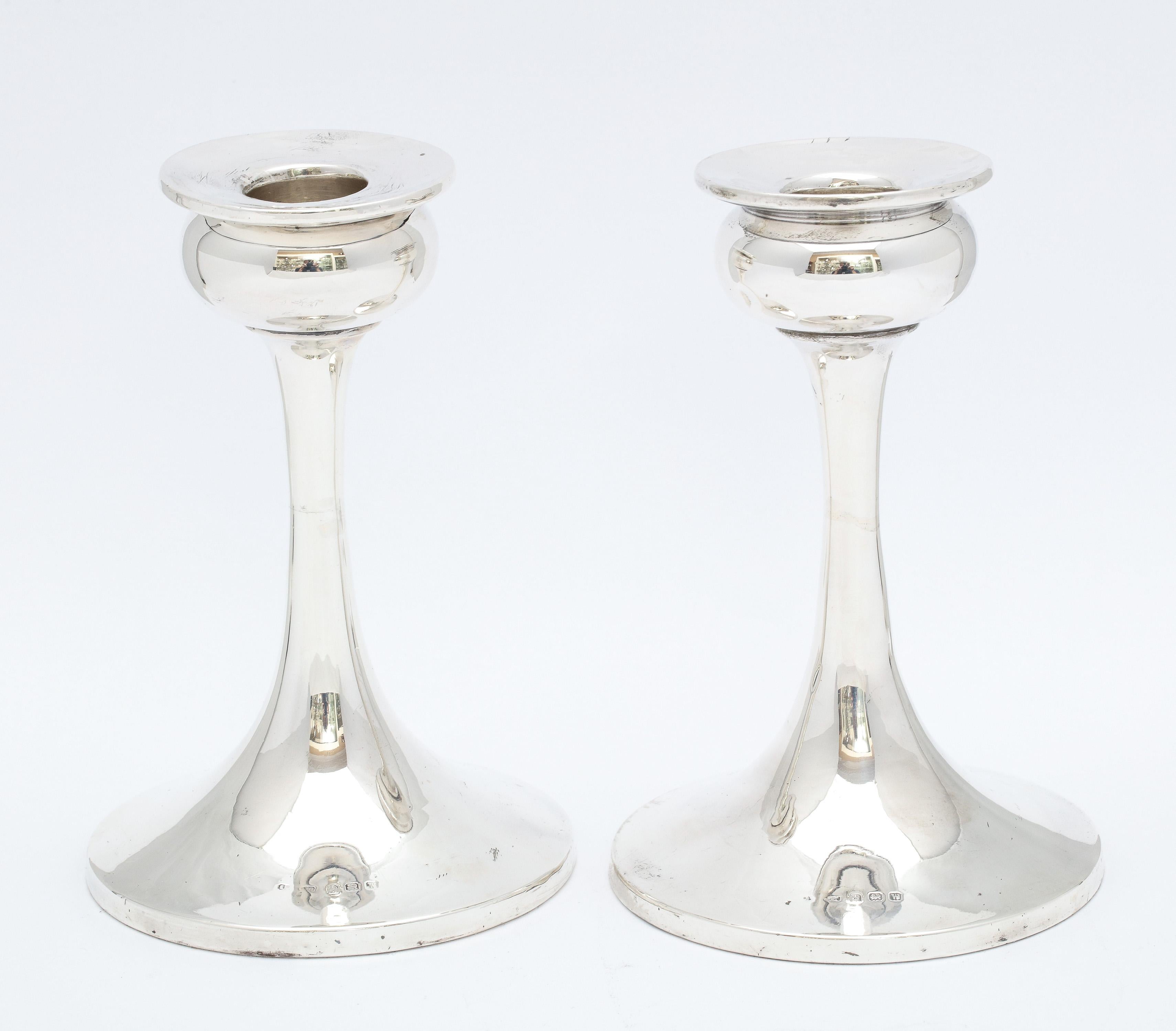 Pair of Art Nouveau Sterling Silver Candlesticks 2