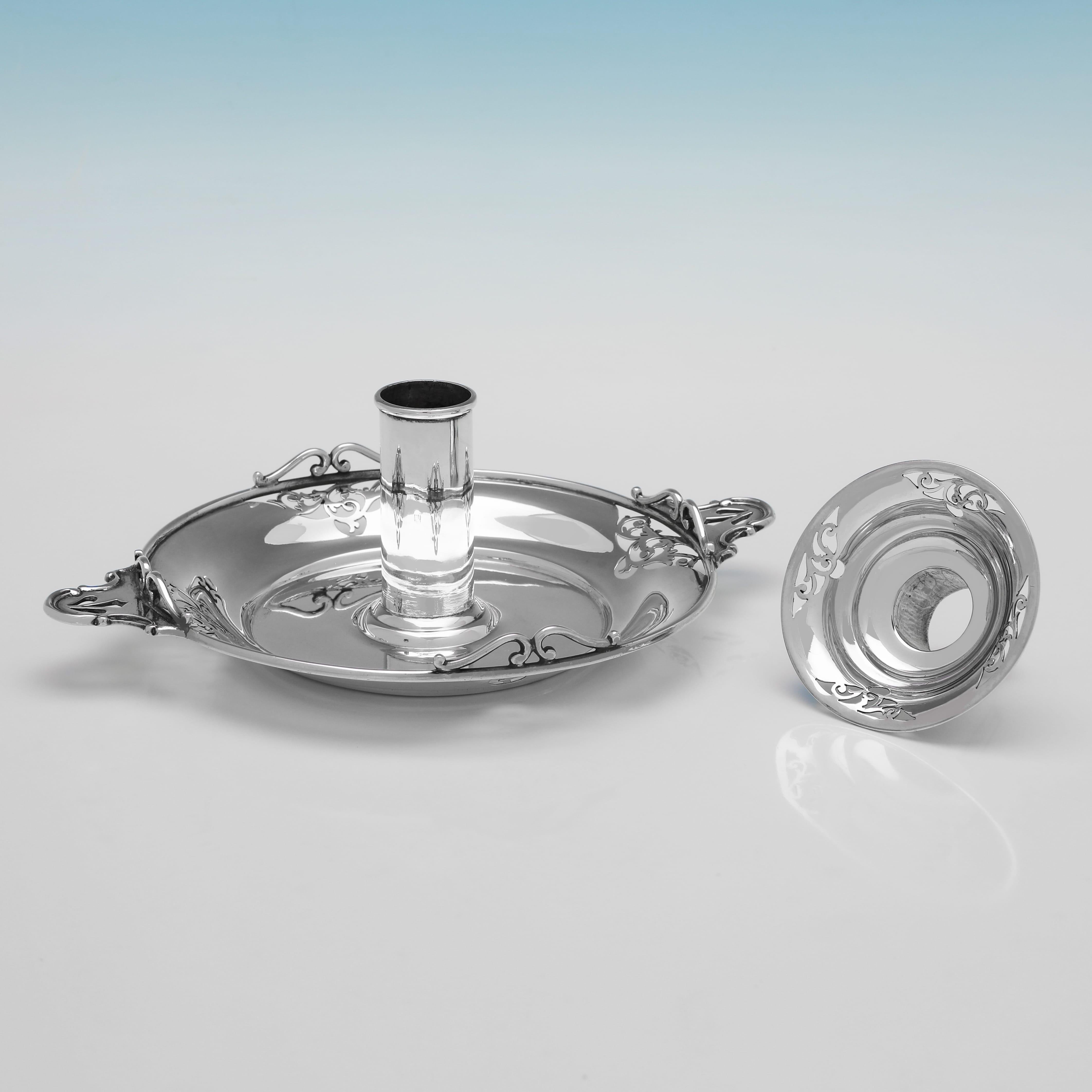 Art Nouveau Coppia di camerieri d'argento in stile liberty realizzati nel 1905 da Martin & Hall in vendita