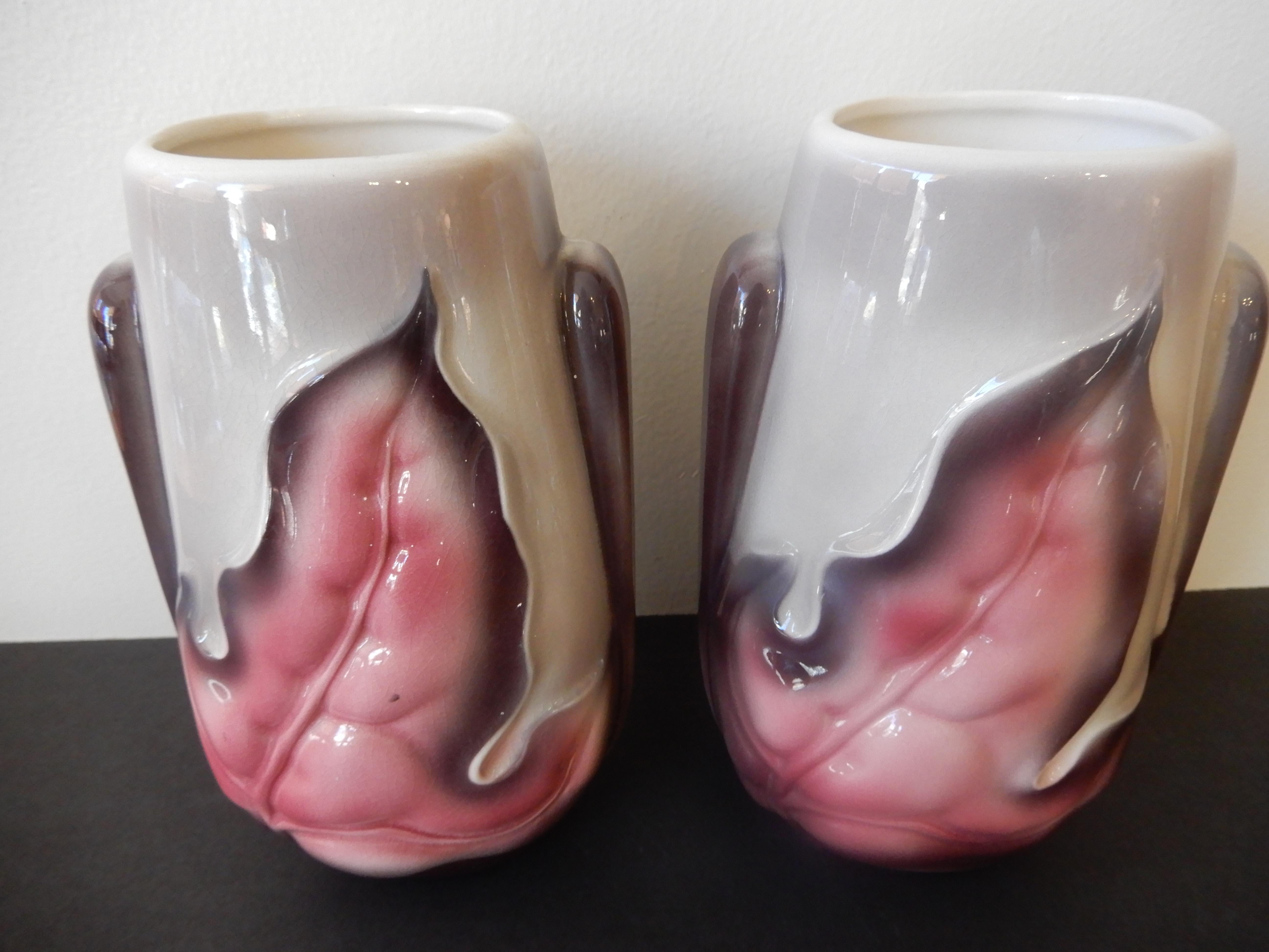 Pair of Art Nouveau Style Ceramic Vases 1