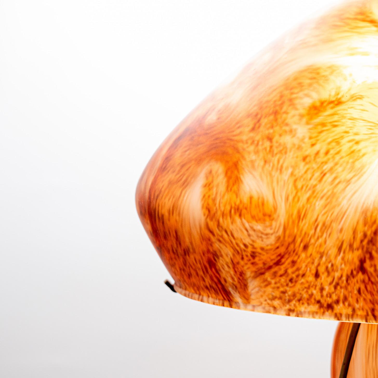 Pair of Art Nouveau Style Mushroom Hand Blown, Table Floor lamps, France 1