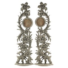Pair of Large Art Nouveau Style Wall Ornaments, 20th c. French