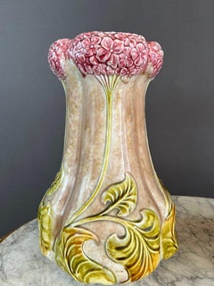 Pair Of Art Nouveau Style Vases In Earthenware 20th Century