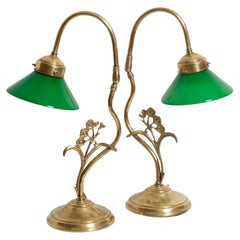 Coppia di lampade da tavolo in stile Art Nouveau, anni '40, Italia