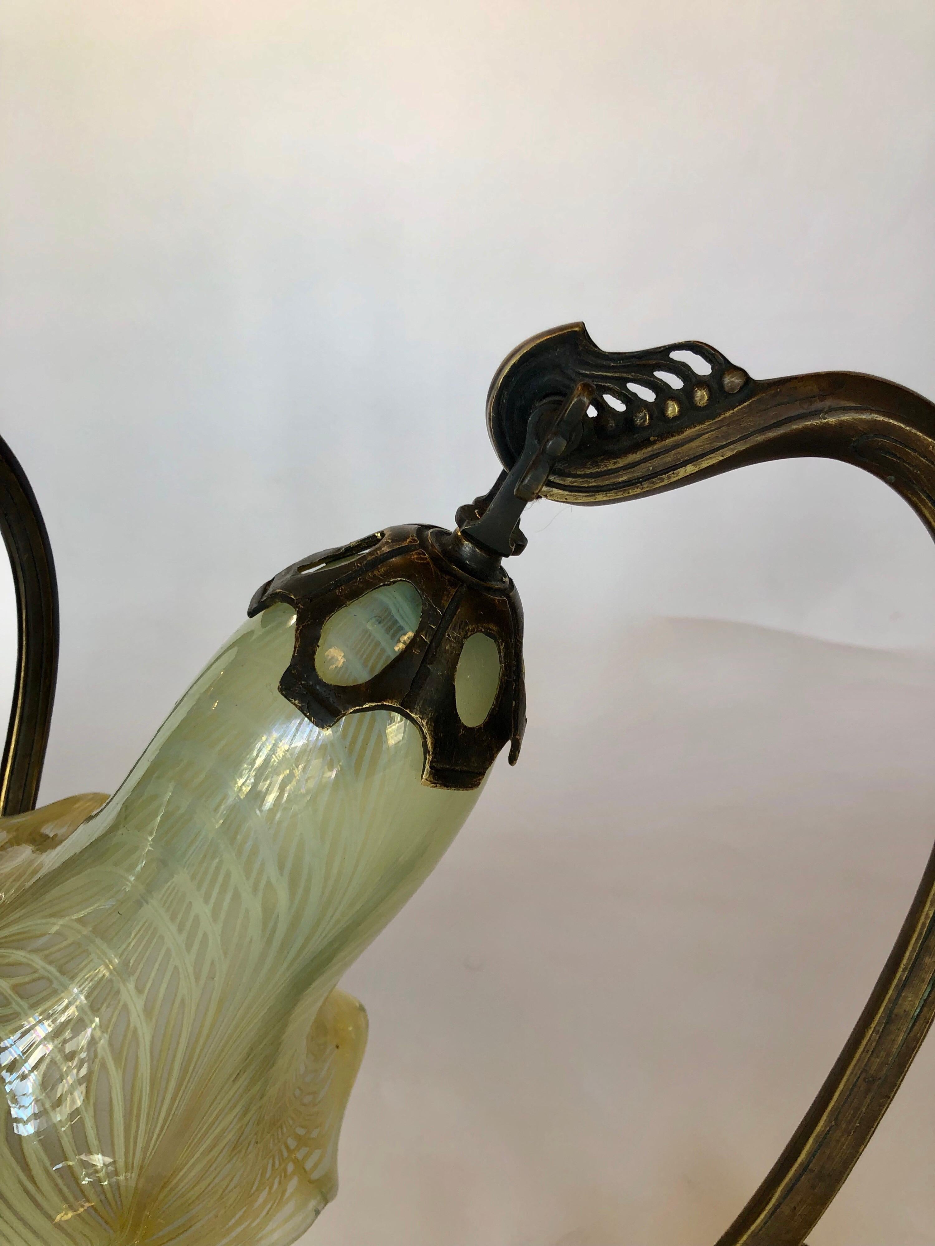 Bronze Paire de lampes de table Art Nouveau en vente