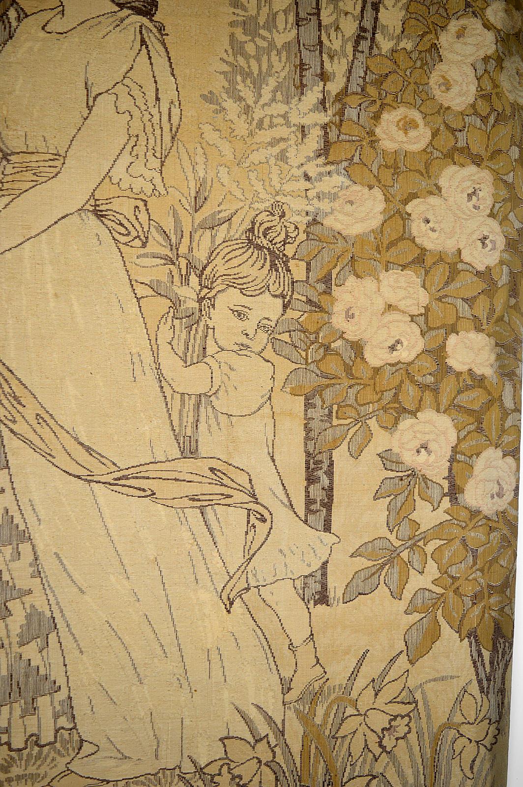 Pair of Art Nouveau Tapestries "La Fête du Printemps" by Eugène Grasset