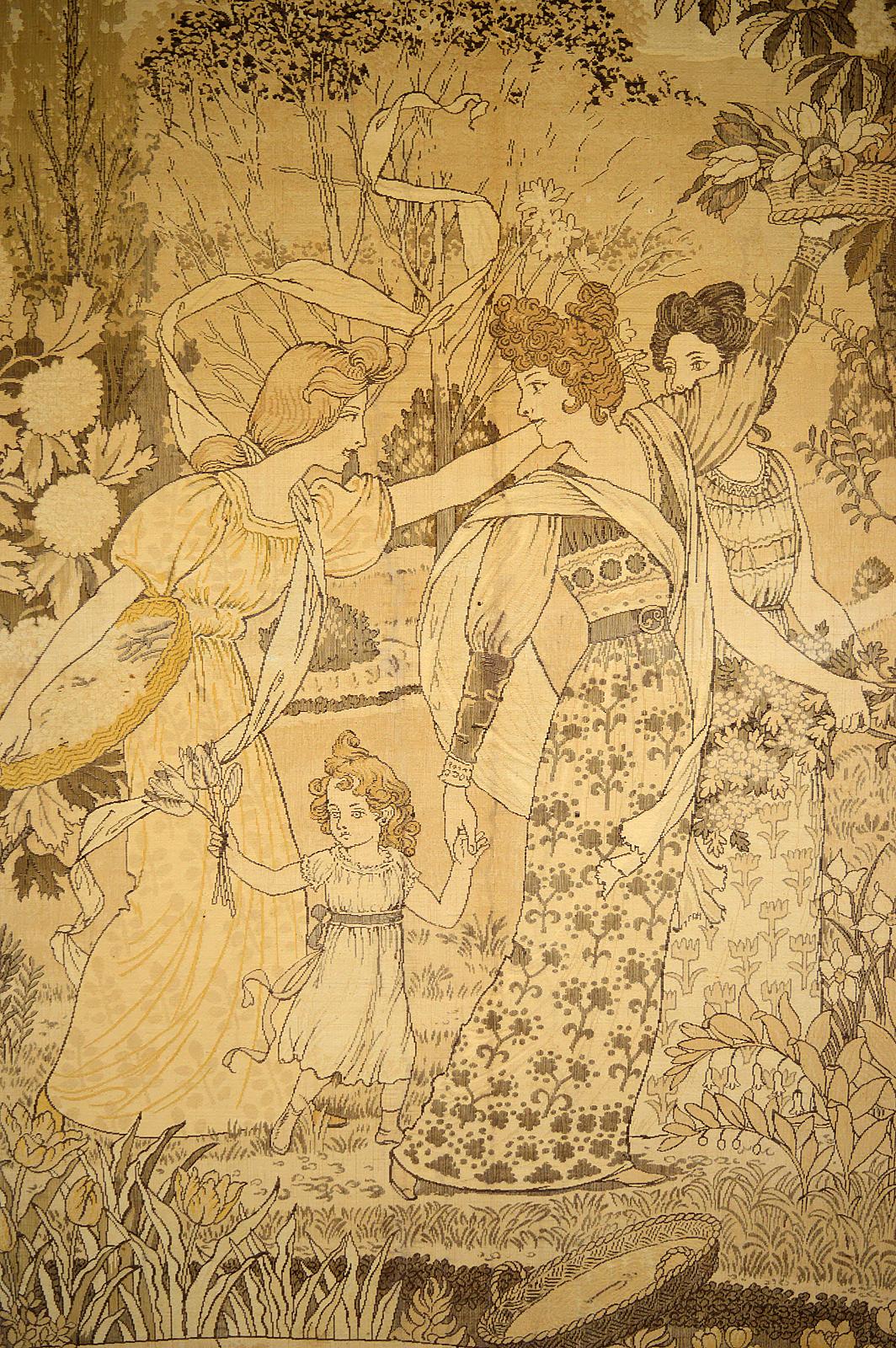 Pair of Art Nouveau Tapestries "La Fête du Printemps" by Eugène Grasset