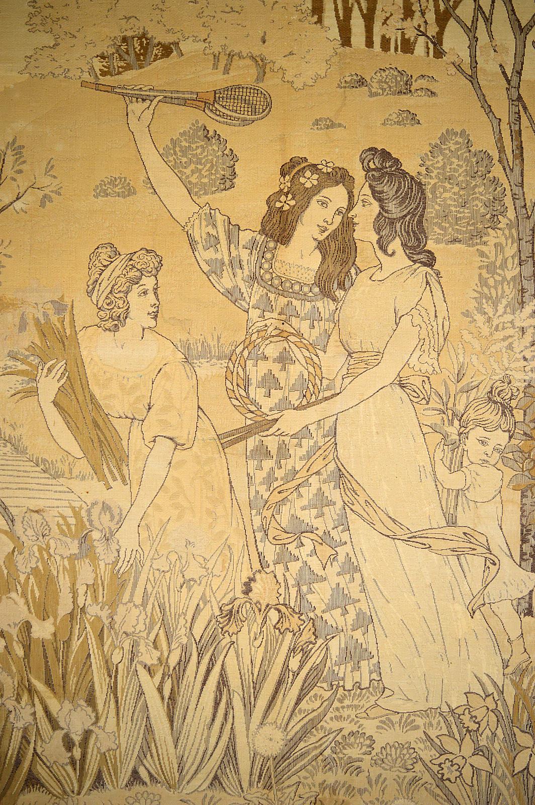 Pair of Art Nouveau Tapestries "La Fête du Printemps" by Eugène Grasset