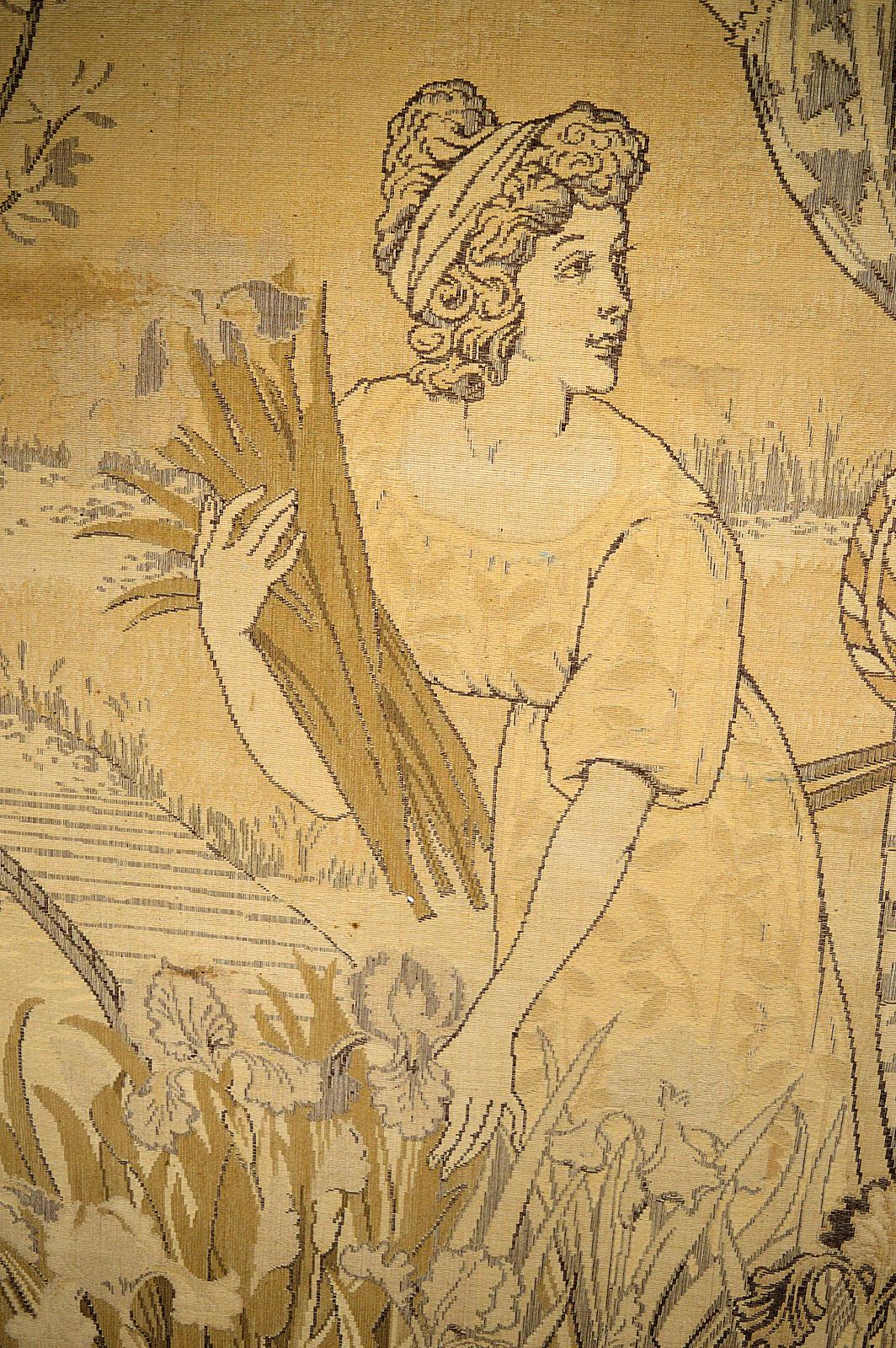 Pair of Art Nouveau Tapestries "La Fête du Printemps" by Eugène Grasset