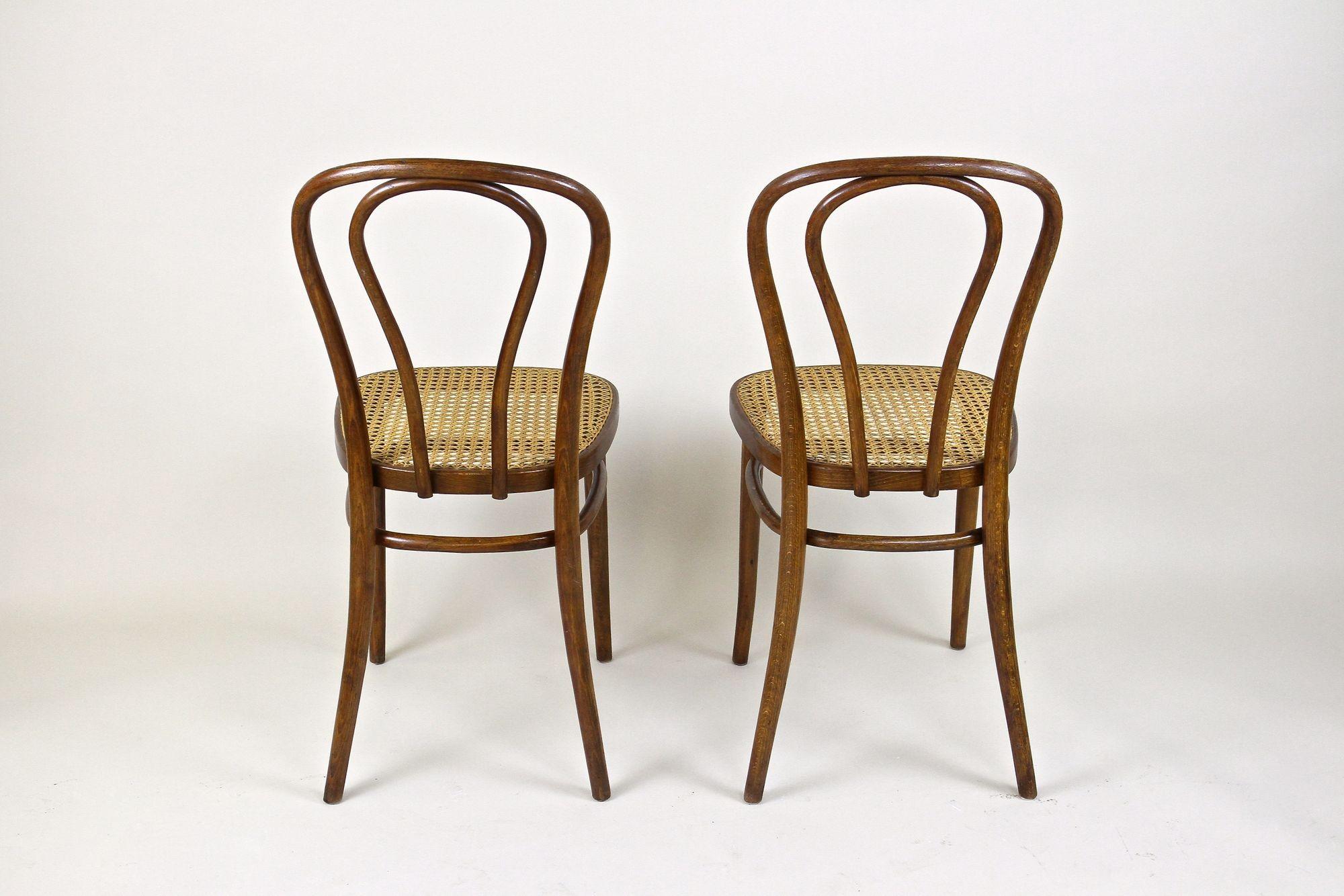 Paar Jugendstil Thonet Bugholzstühle Nr. 14, Österreich, um 1890 (19. Jahrhundert) im Angebot