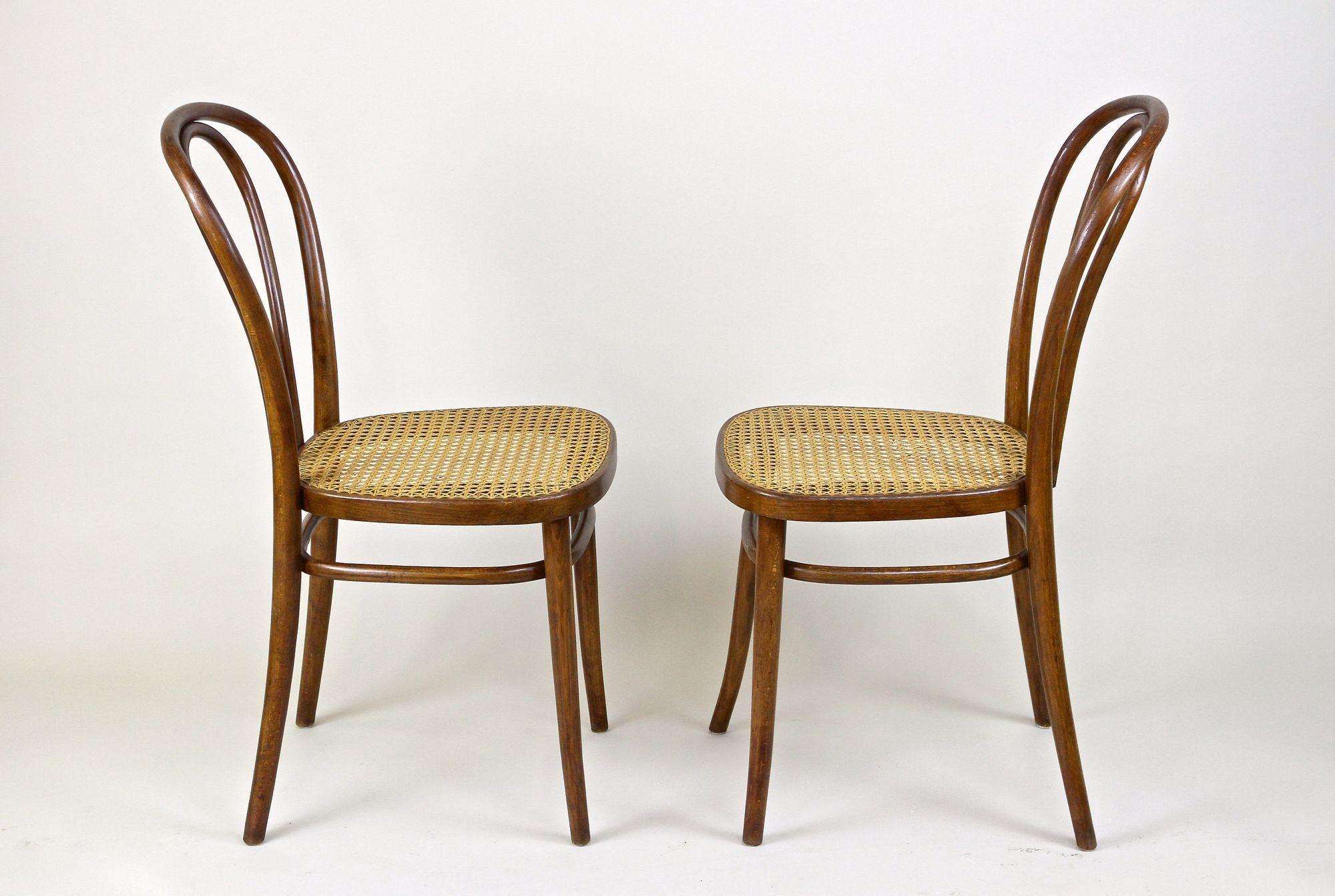 Pair of Art Nouveau Thonet Bentwood Chairs No. 14, Austria, circa, 1890 For Sale 4