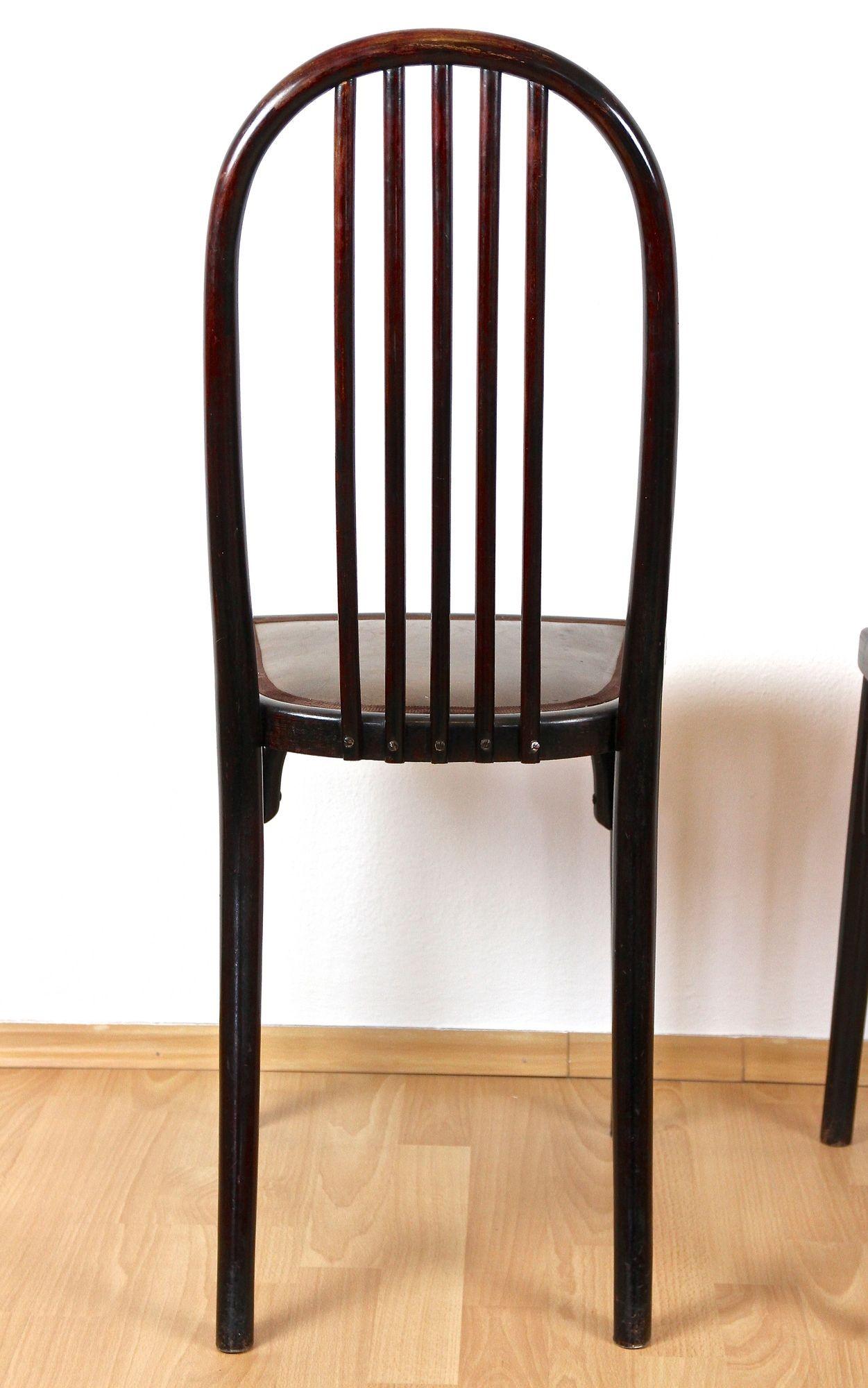 Paire de chaises Thonet Art Nouveau de Josef Hoffmann, 1ère édition ! - CZ vers 1906 en vente 2