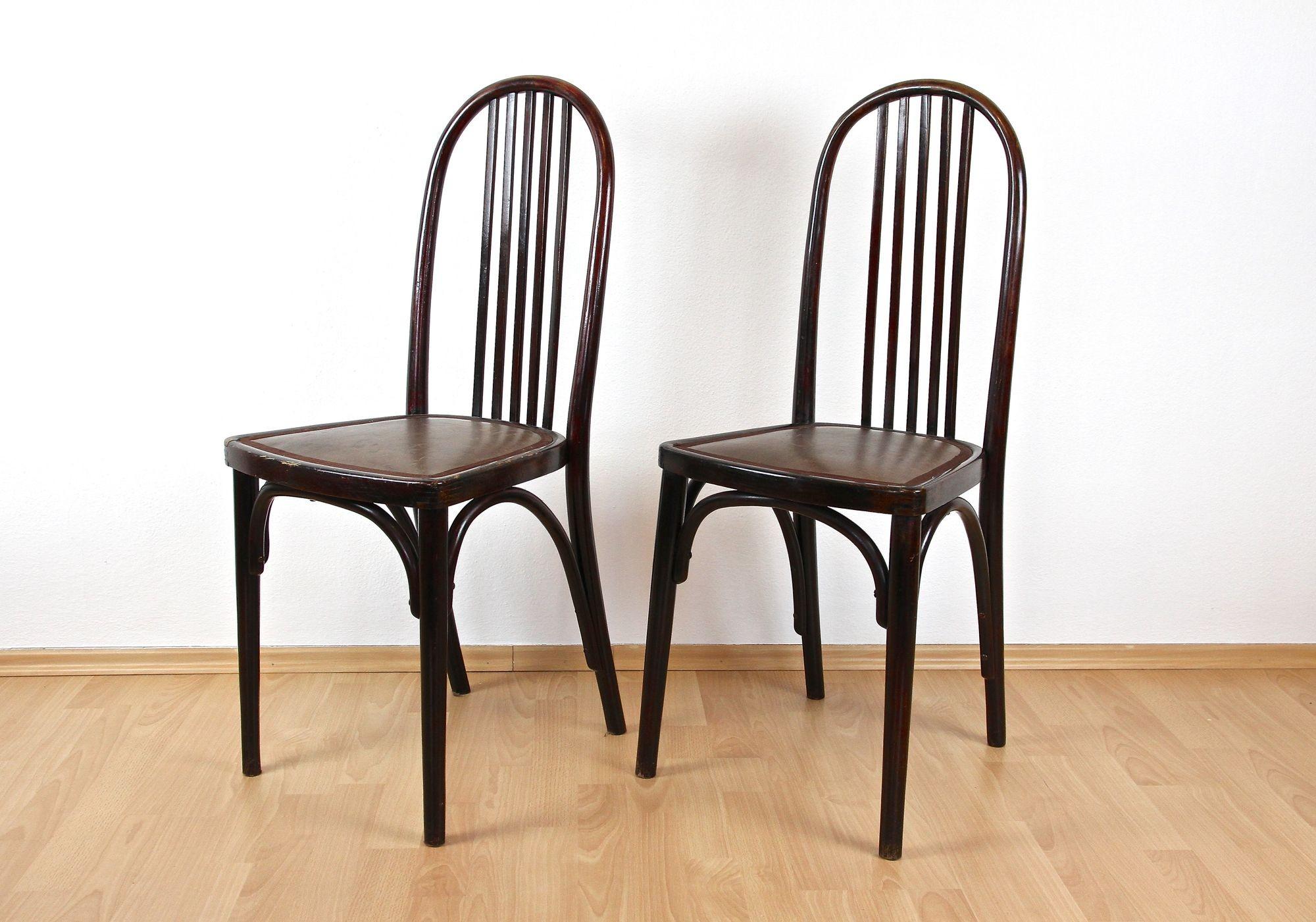Ein Paar Thonet-Stühle im Jugendstil von Josef Hoffmann, 1. Auflage! - CZ ca. 1906 im Angebot 8