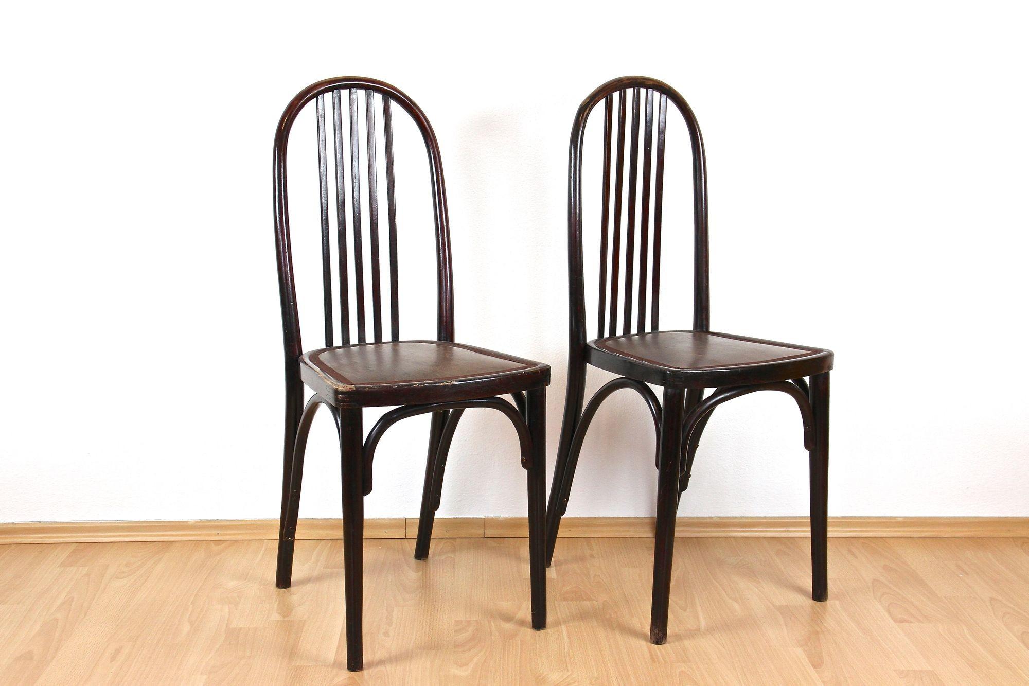 Paire de chaises Thonet Art Nouveau de Josef Hoffmann, 1ère édition ! - CZ vers 1906 en vente 9