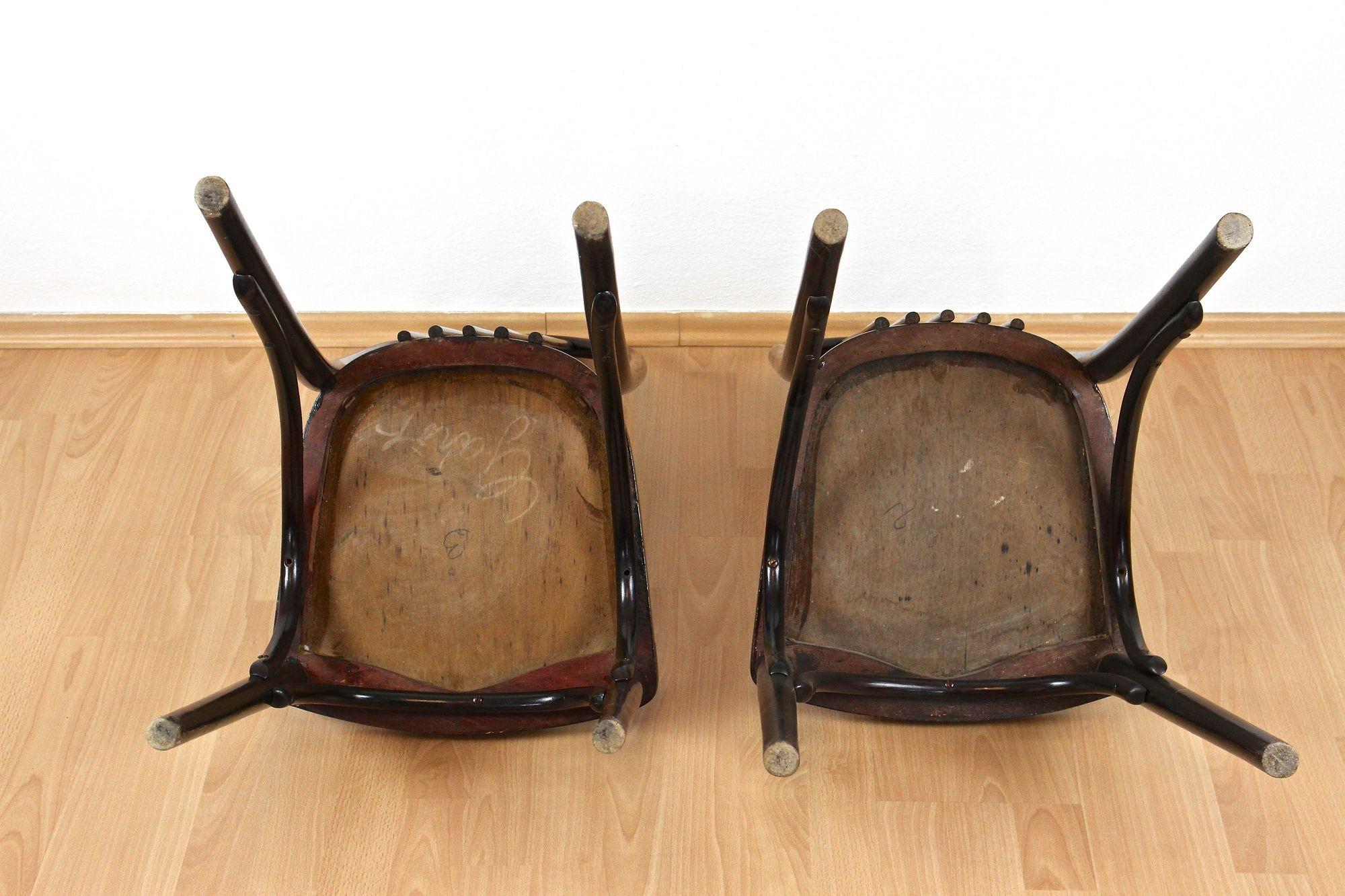 Paire de chaises Thonet Art Nouveau de Josef Hoffmann, 1ère édition ! - CZ vers 1906 en vente 10
