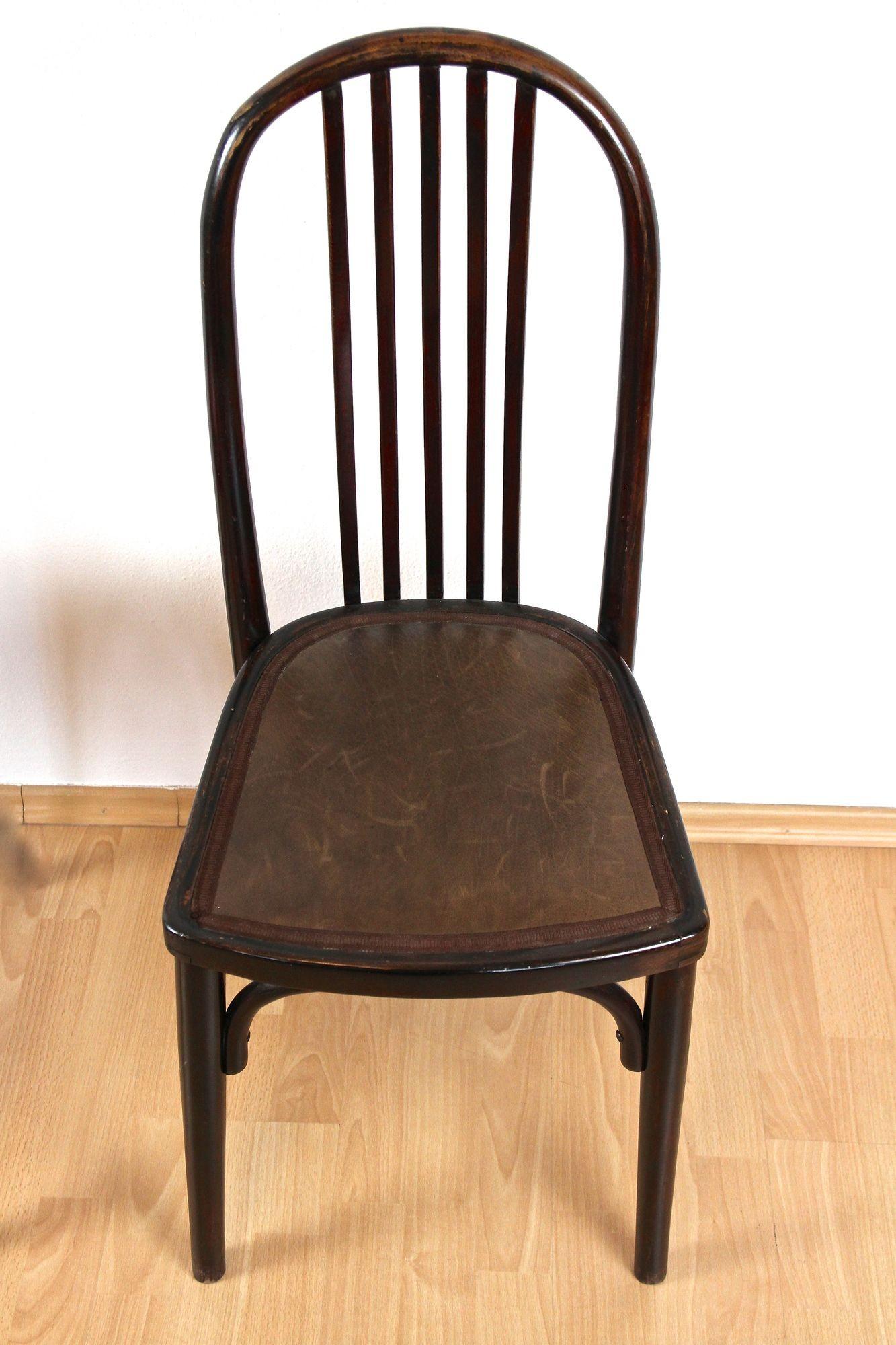 Polished Pair Of Art Nouveau Thonet Chairs by Josef Hoffmann, 1st edition! - CZ ca. 1906 For Sale
