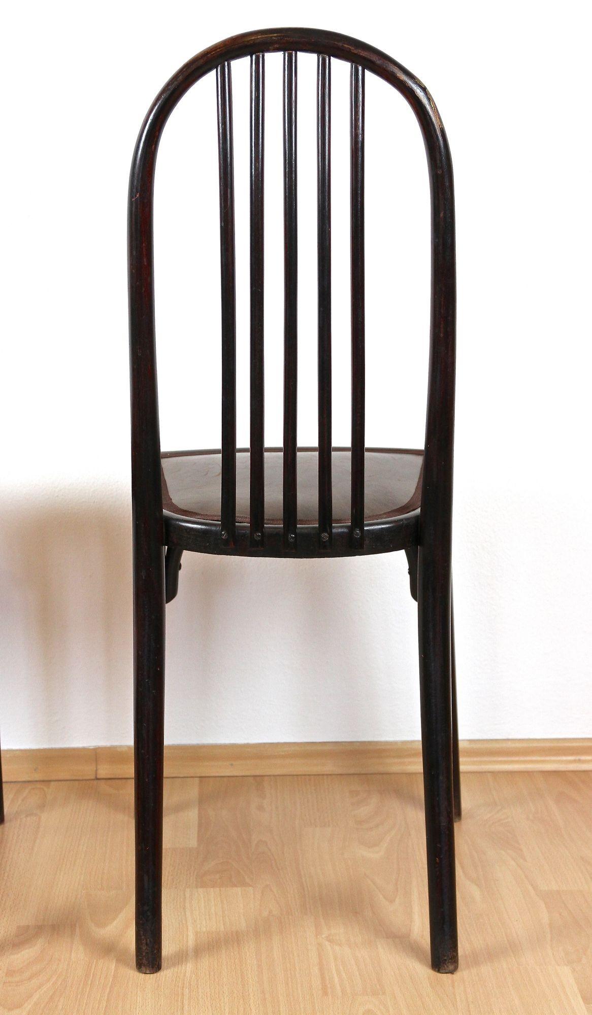 Paire de chaises Thonet Art Nouveau de Josef Hoffmann, 1ère édition ! - CZ vers 1906 en vente 1