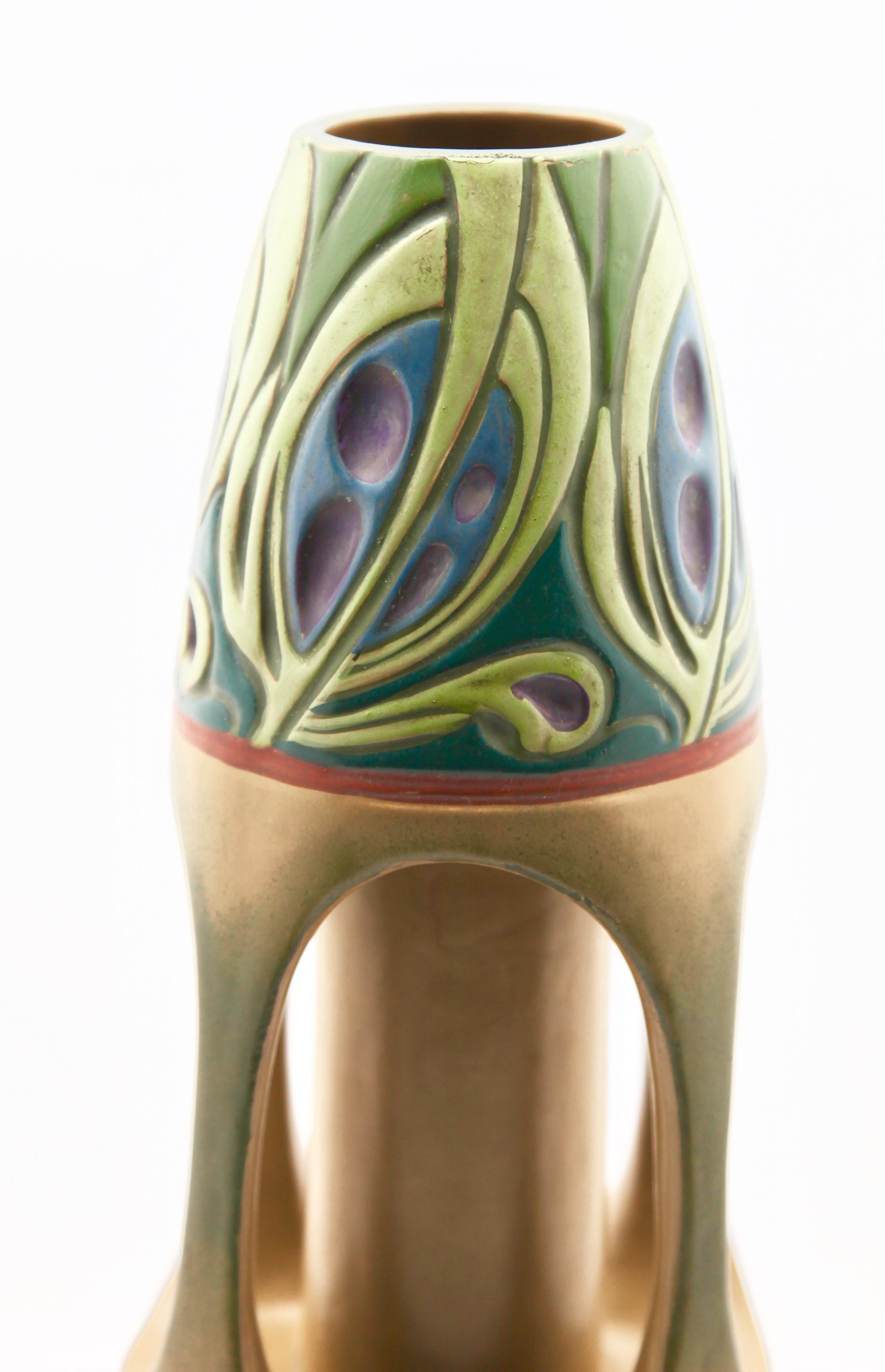 Glazed Pair of Art Nouveau Vases, 'Amphora' by Julius Dressler, Vienna, circa 1905