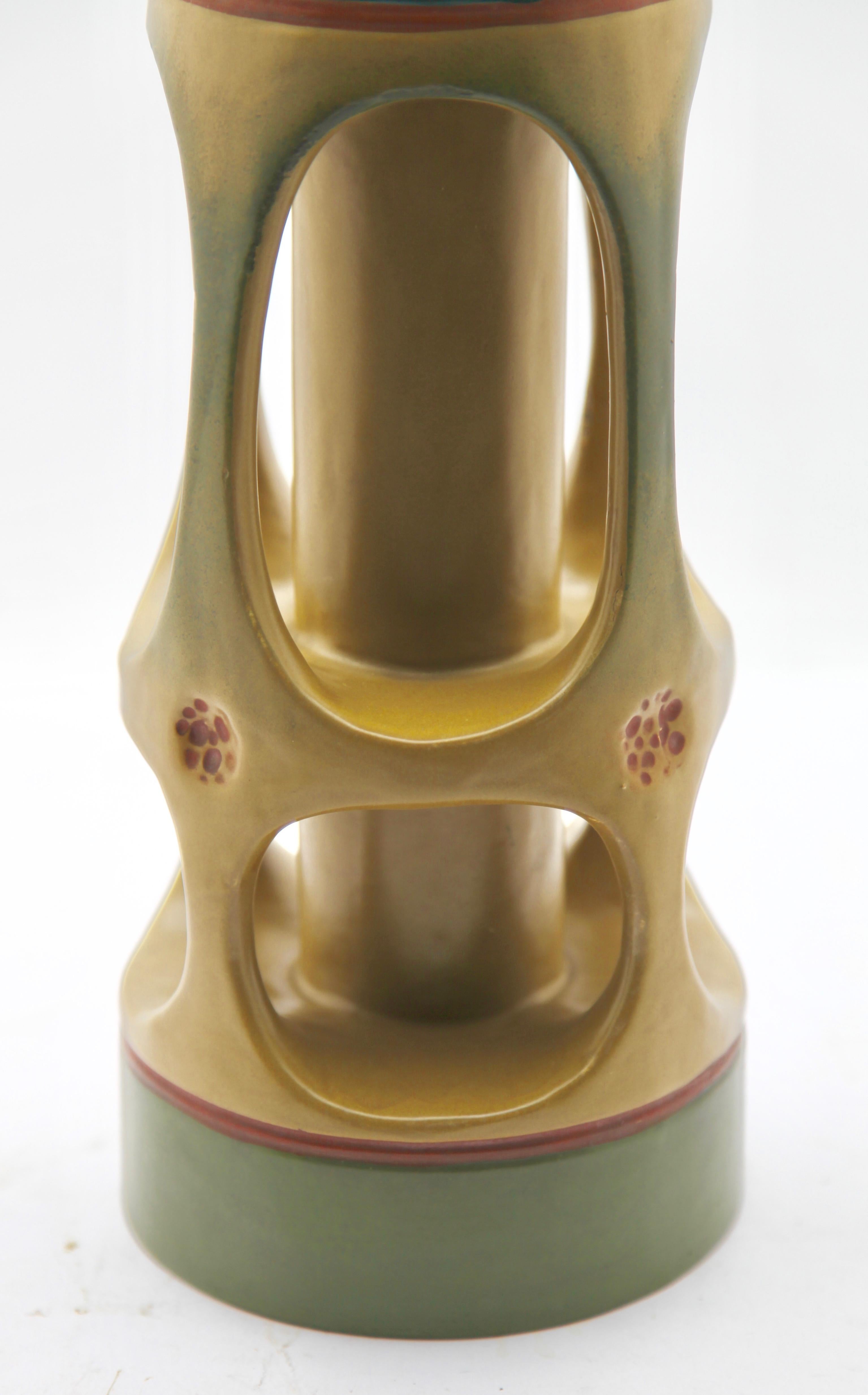 Ceramic Pair of Art Nouveau Vases, 'Amphora' by Julius Dressler, Vienna, circa 1905