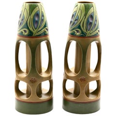 Pair of Art Nouveau Vases, 'Amphora' by Julius Dressler, Vienna, circa 1905