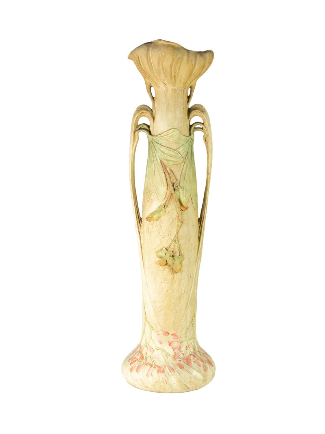 Austrian Pair of Art Nouveau Vases, Goldscheider & Liezen, 1900s For Sale
