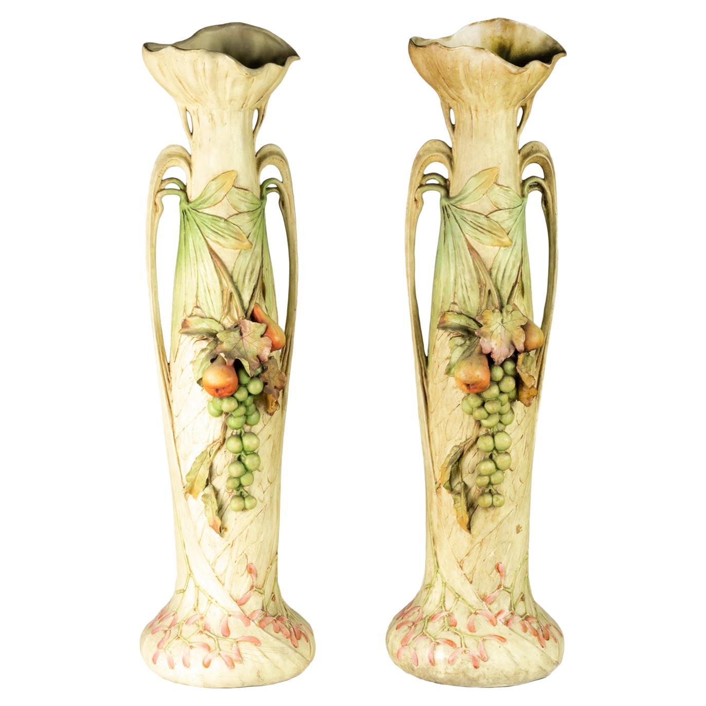 Pair of Art Nouveau Vases, Goldscheider & Liezen, 1900s
