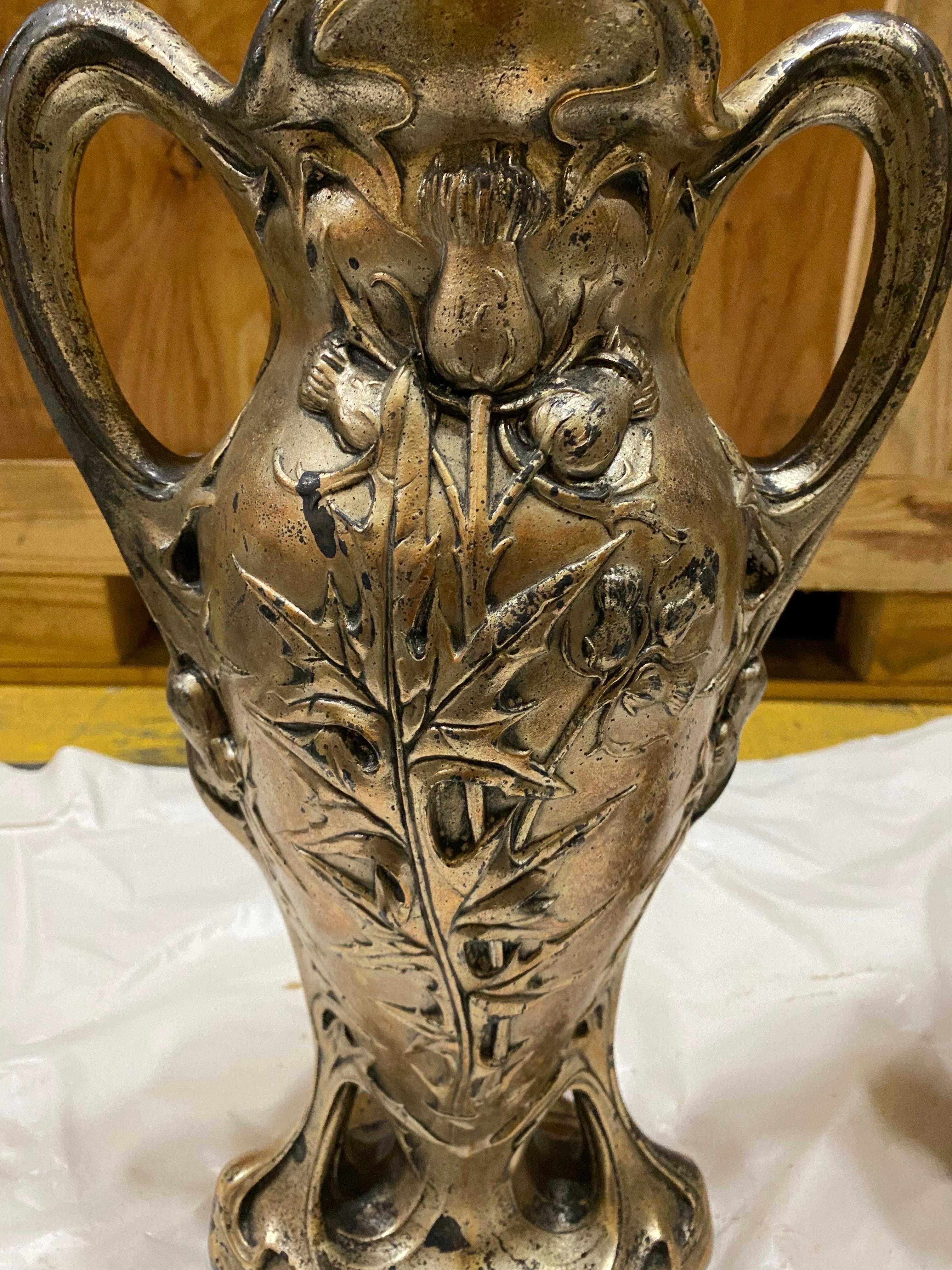 Pair of Art Nouveau Vases Iron Forged, by Dagobert Peche 1