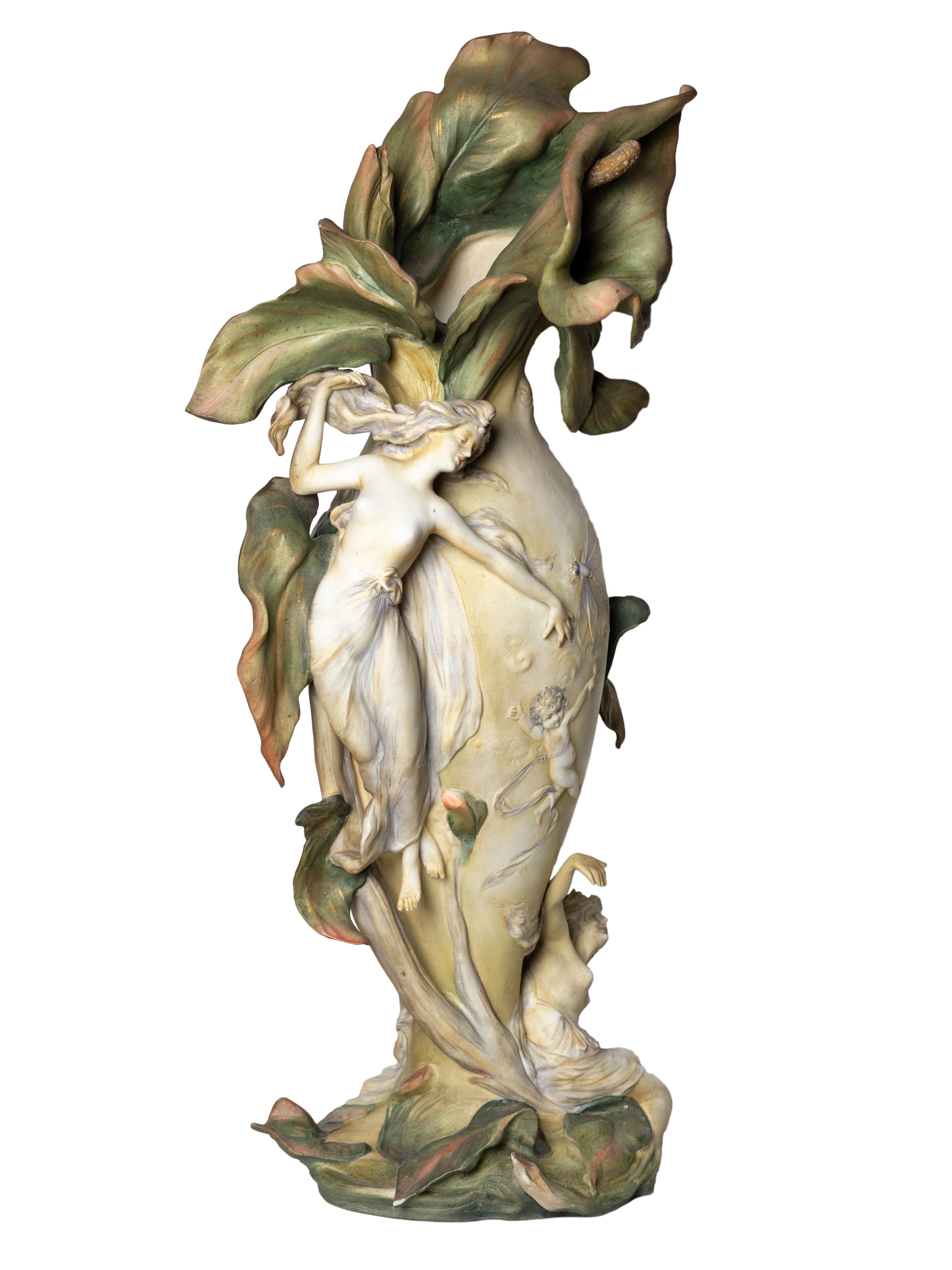 Pair Of Art Nouveau Vases, Karl Ens Volkstedt, Circa 1896 en venta 6