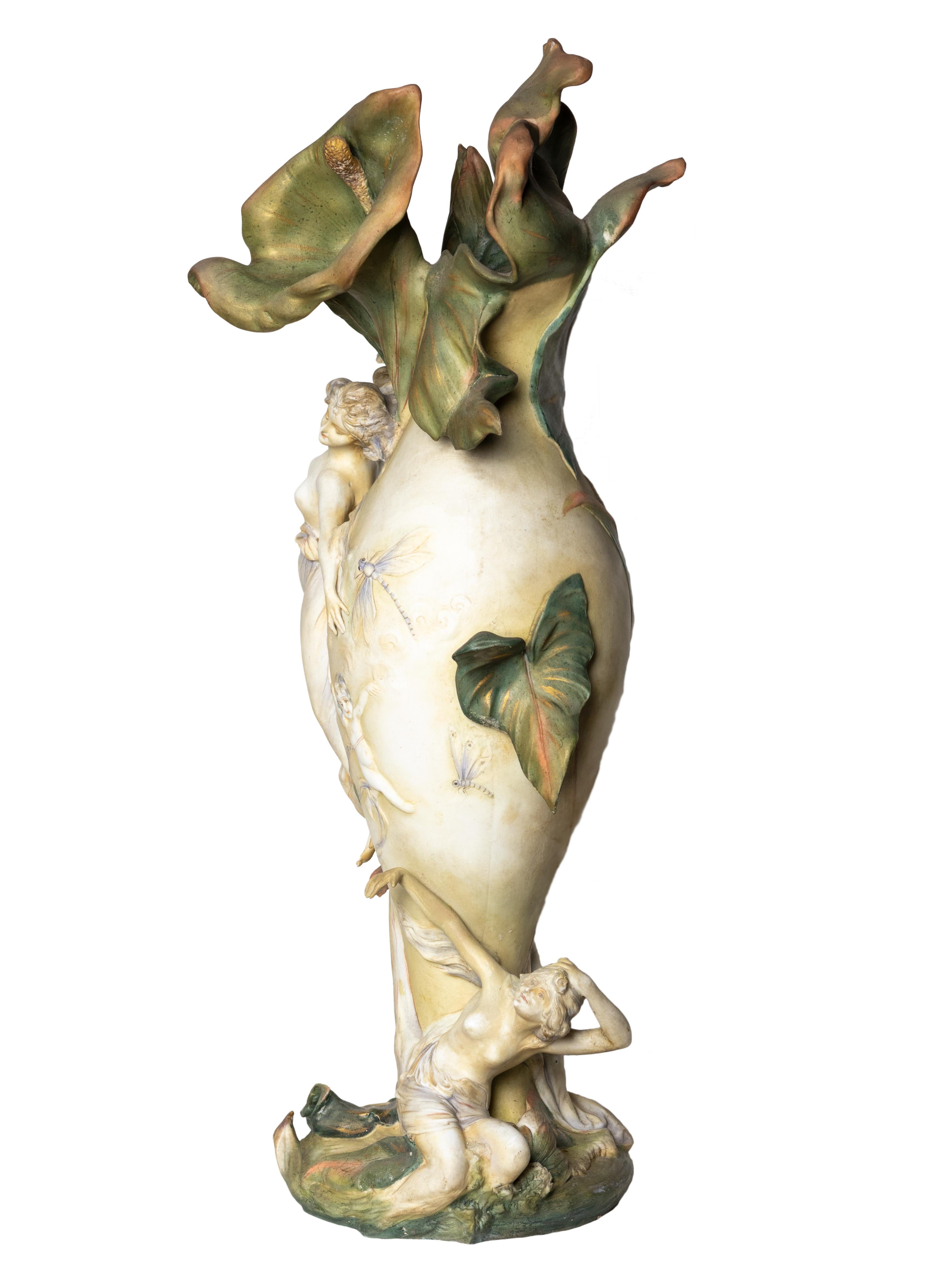 Pair Of Art Nouveau Vases, Karl Ens Volkstedt, Circa 1896 en venta 7