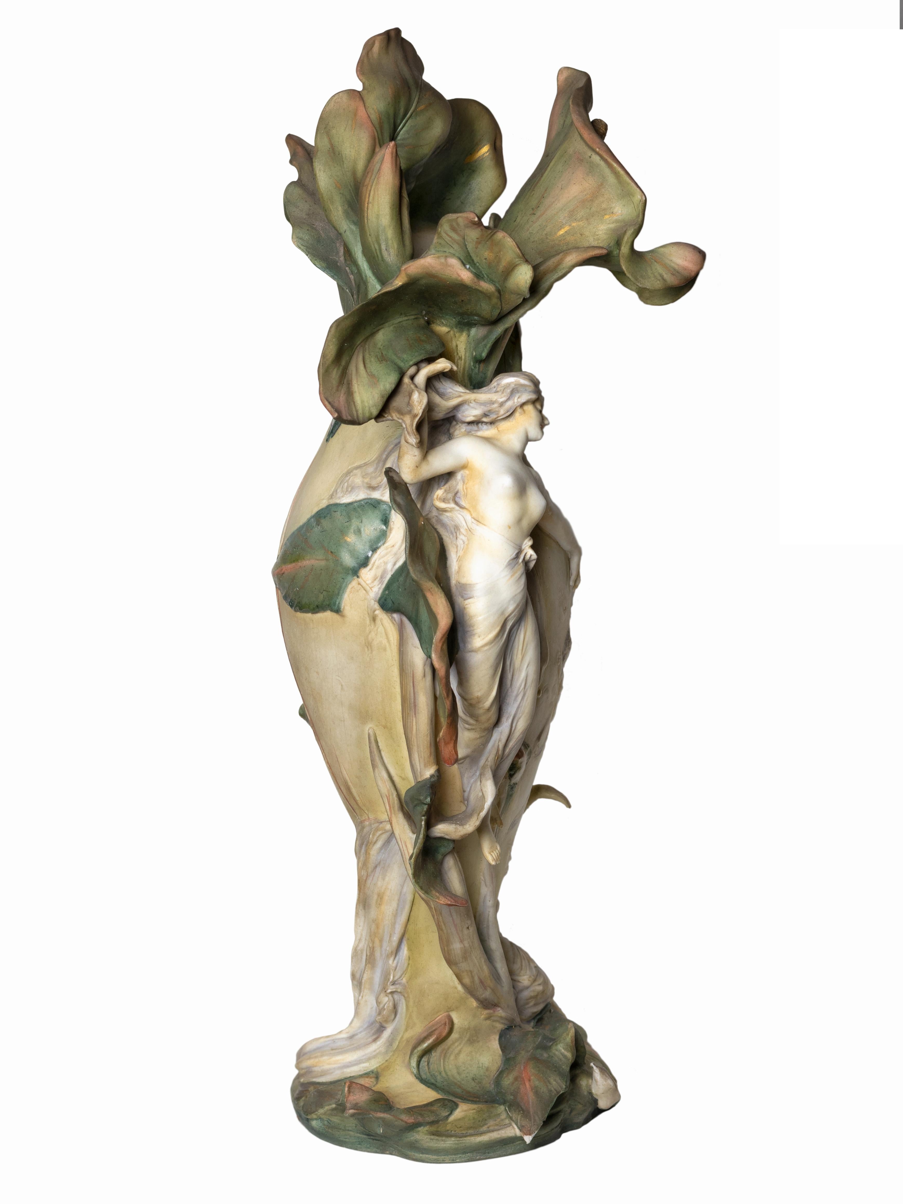 Pareja De Jarrones Art Nouveau, Karl Ens Volkstedt, (circa 1896) en venta 13